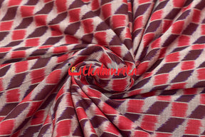 3D Coffee Maroon Sambalpuri Cotton (Fabric)