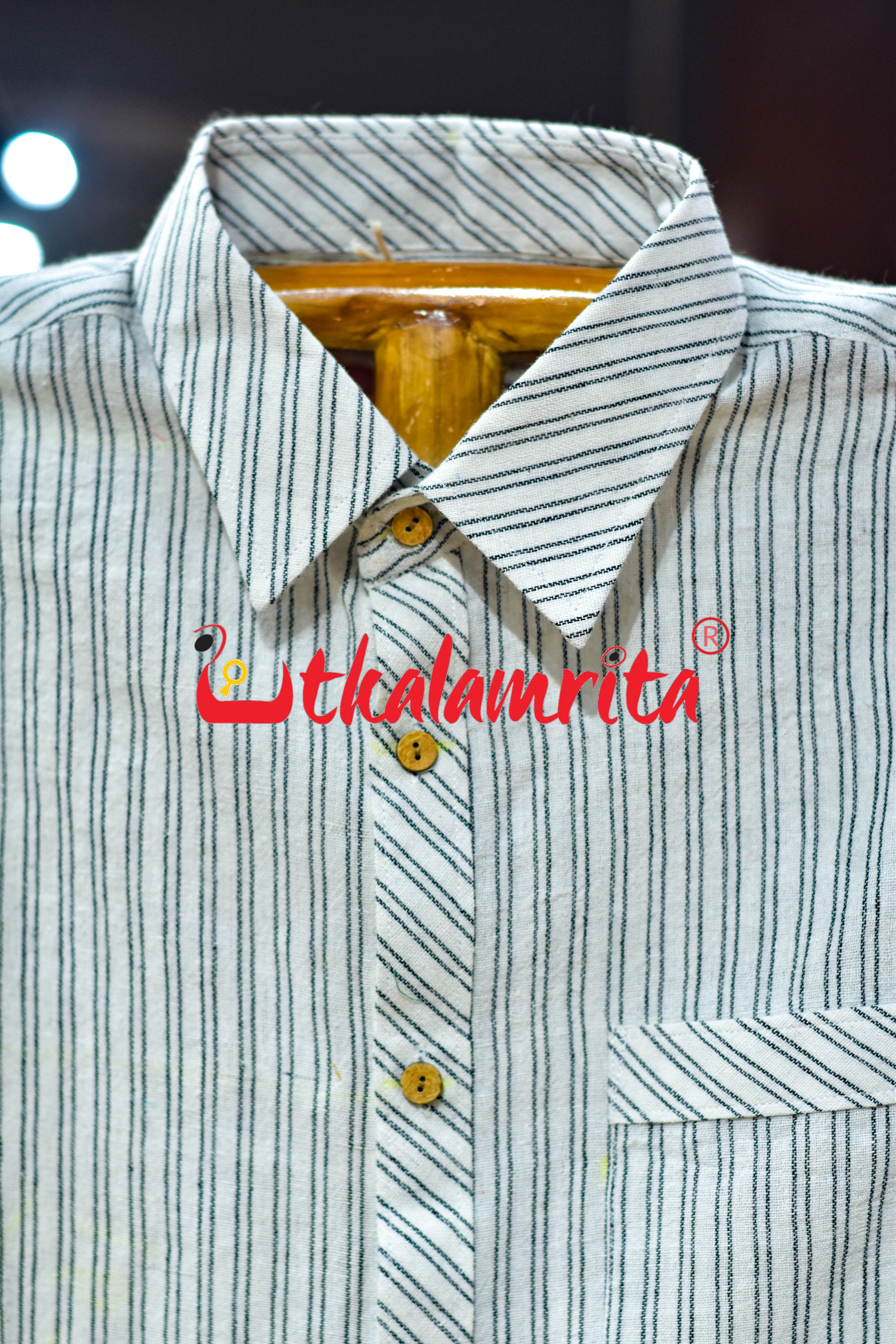 Black Lines on White Kotpad (Men's Full Shirt)