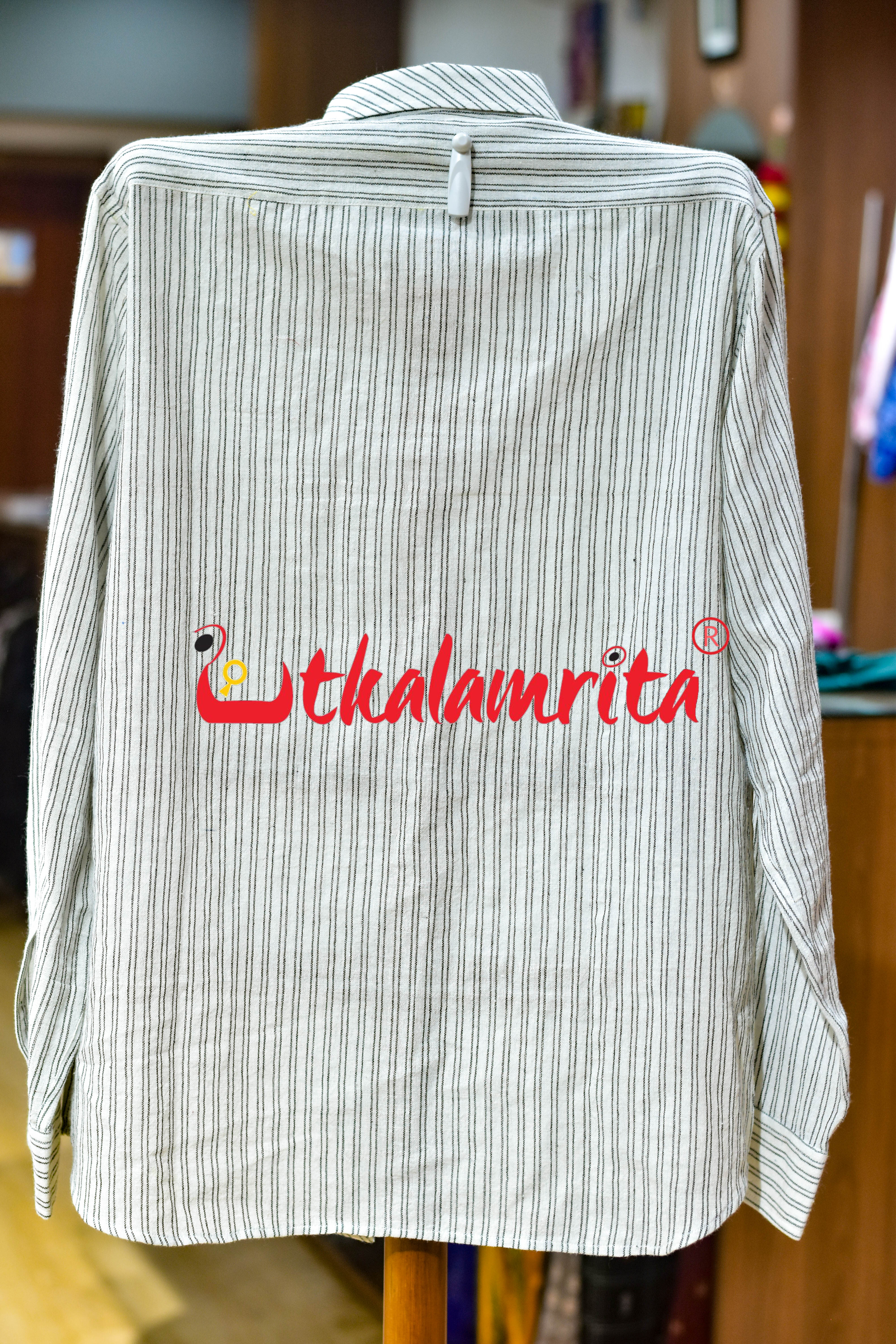 Black Lines on White Kotpad (Men's Full Shirt)