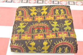 Black Standing Tribals Sambalpuri Cotton (Fabric)