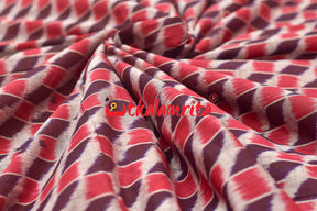 3D Coffee Maroon Sambalpuri Cotton (Fabric)