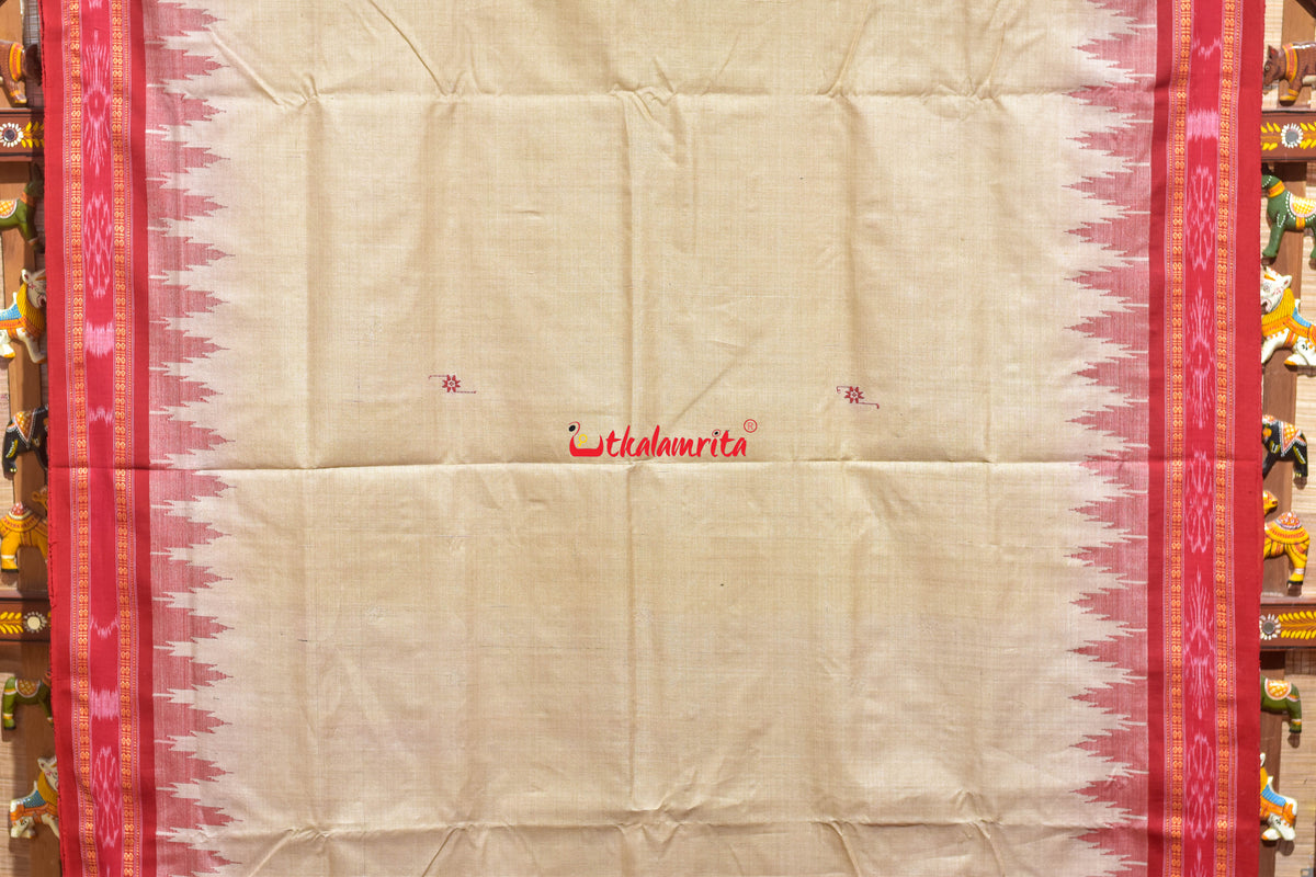 Natural Red Phoda Kumbha Tussar Silk Saree