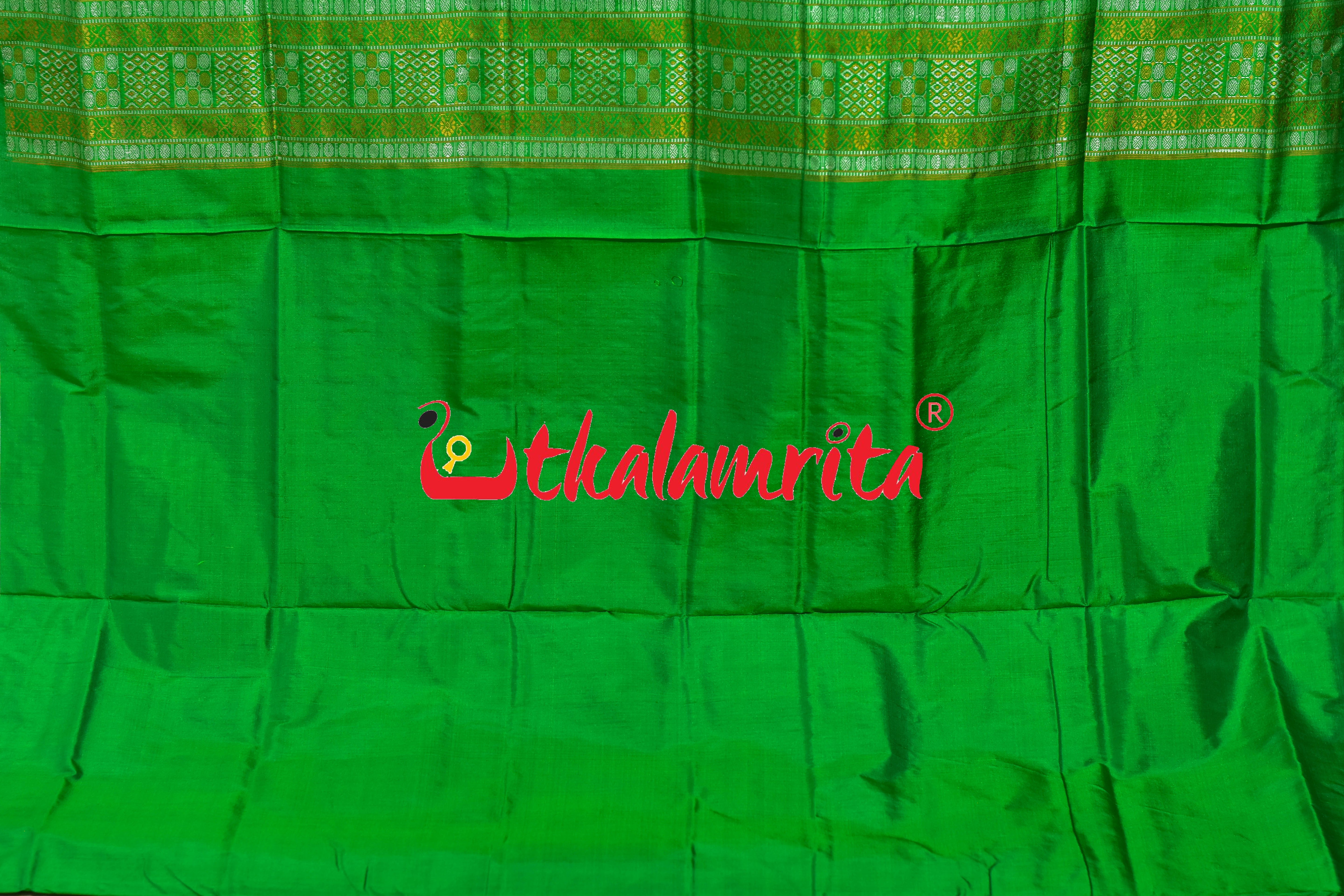 Rani Green Ghara Baragachha Bomkai Silk Saree