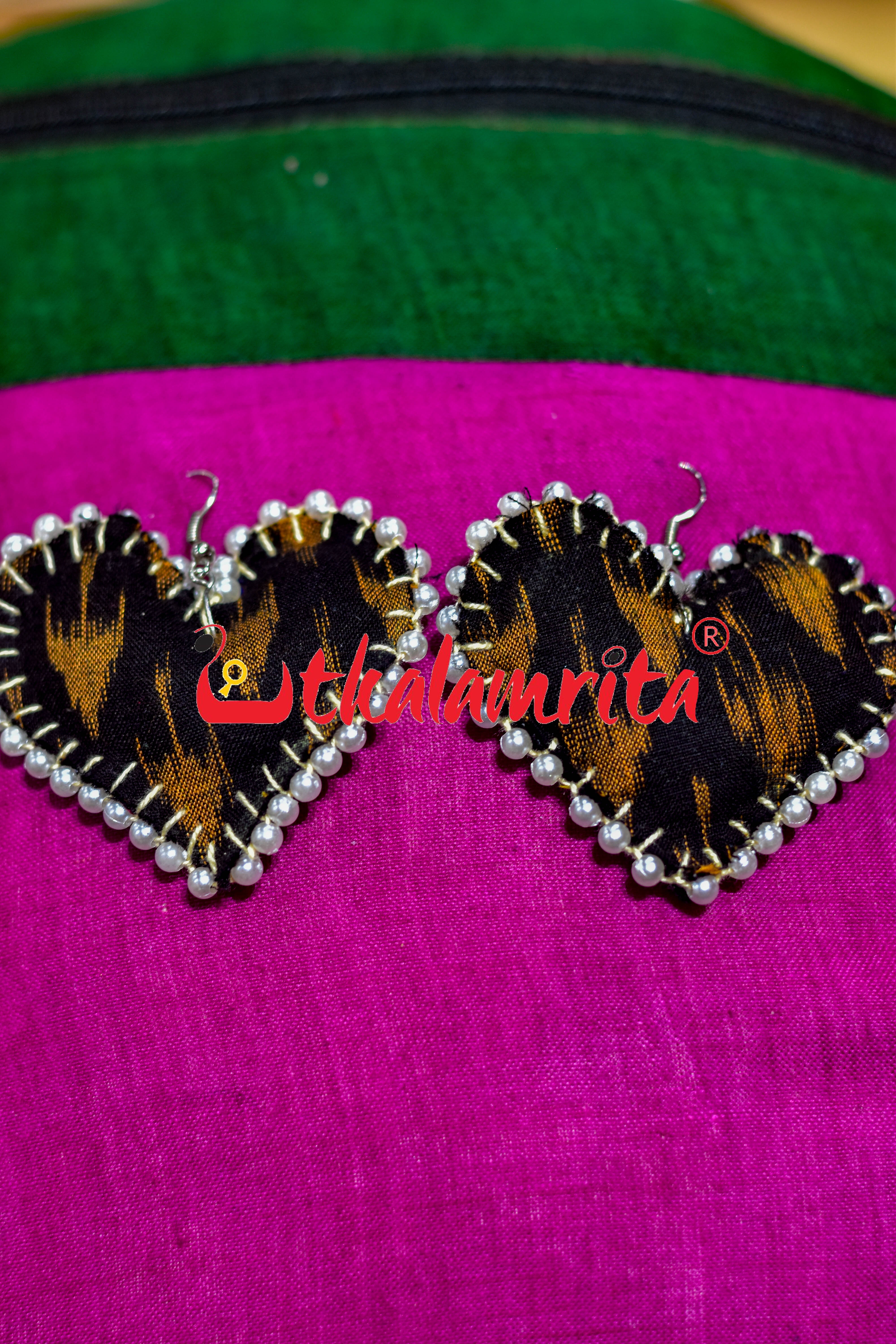 Chhatu Golden Black Earrings