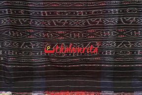 Black and Red Bandha Khandua Cotton Saree