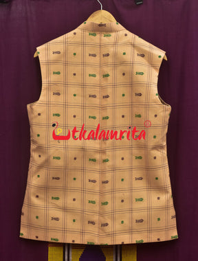 Cream Fish Buti Cotton (Men's Jacket)