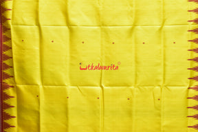 Yellow Red Double Anchal Berhampuri Silk Saree