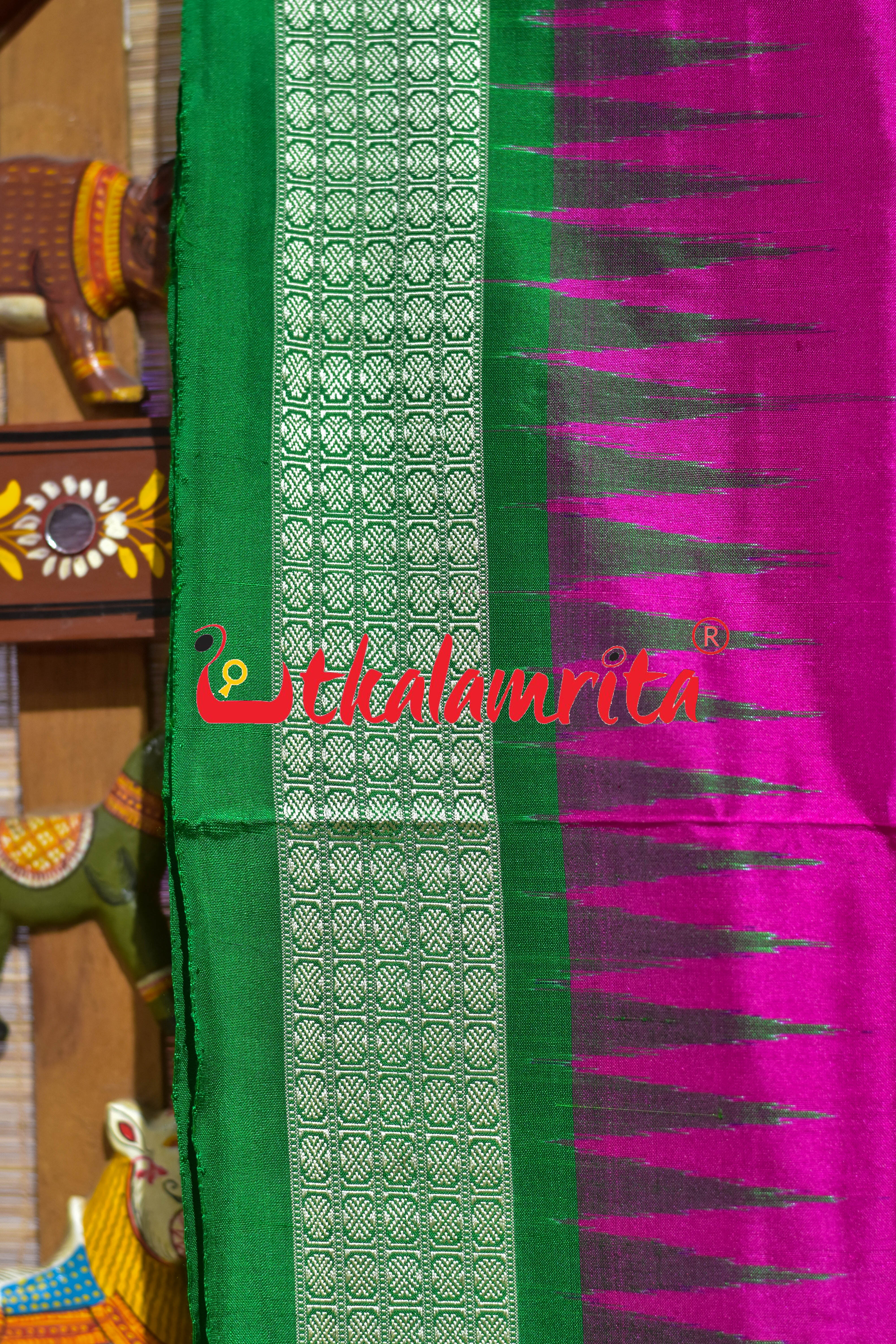 Rani Green Ghara Baragachha Bomkai Silk Saree