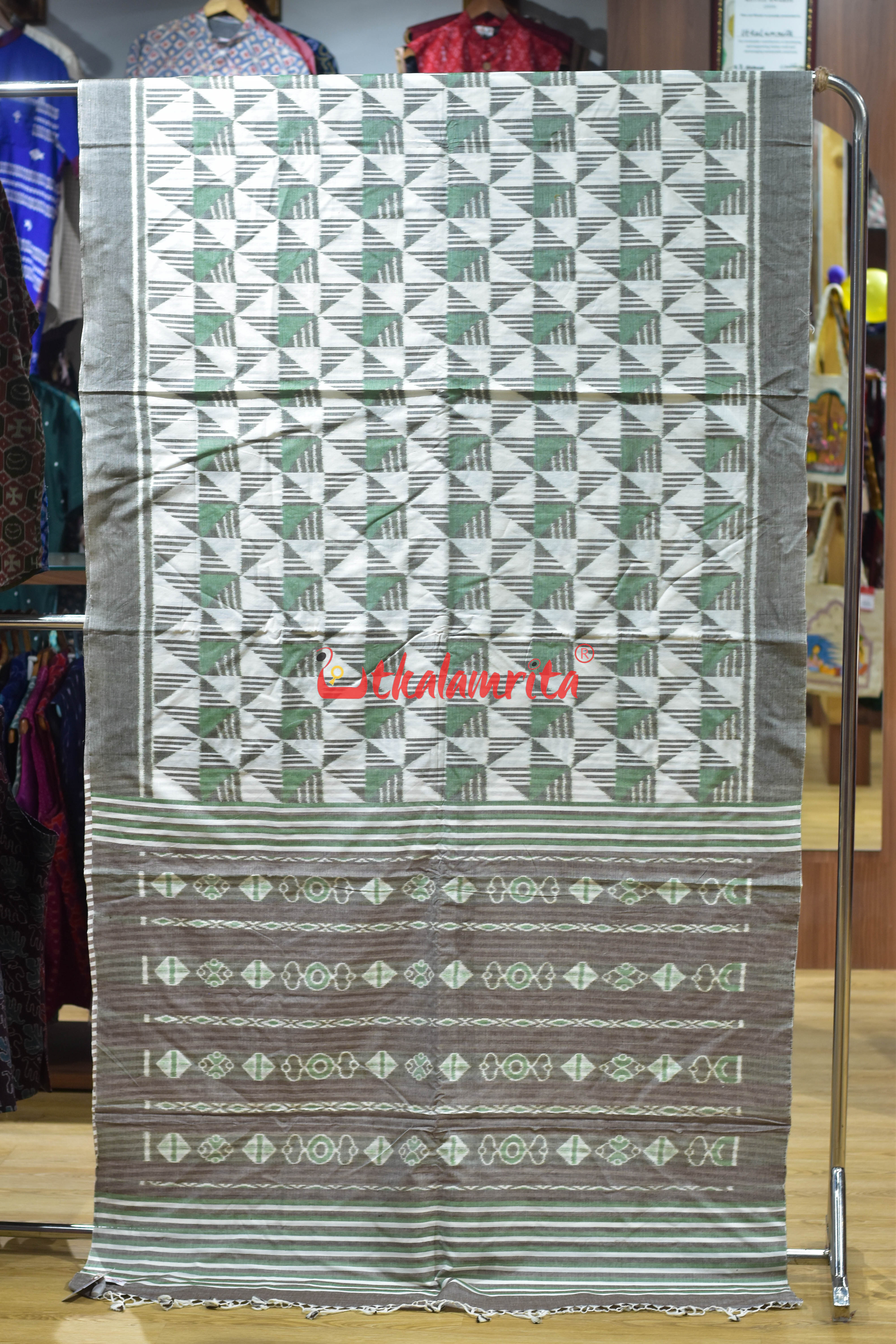Contemporary Pataka Khandua Cotton Saree