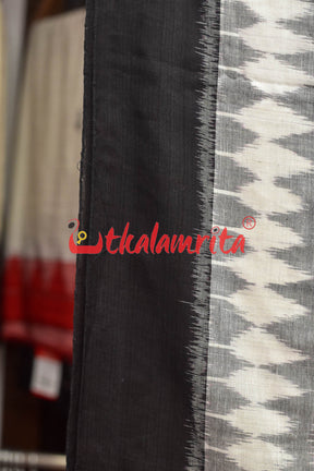 Black and Red Bandha Khandua Cotton Saree