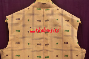 Cream Fish Buti Cotton (Men's Jacket)