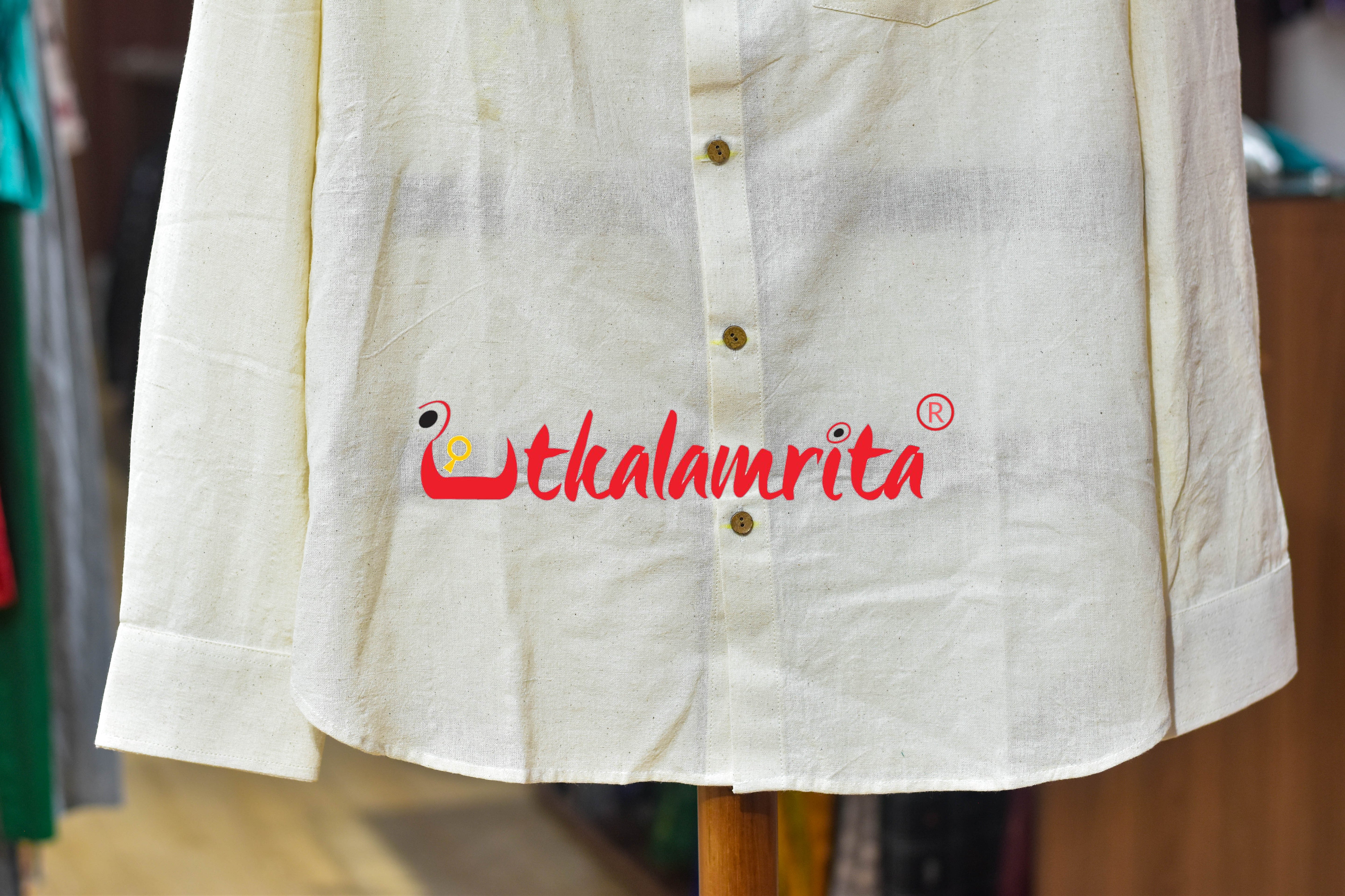 Kotpad Plain White (Men's Full Shirt)