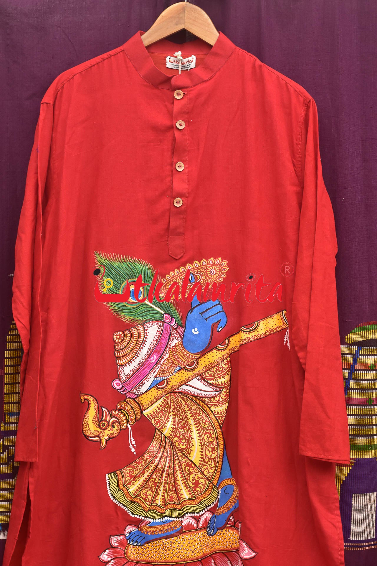 Krushna Representation Red (Mens Kurta)