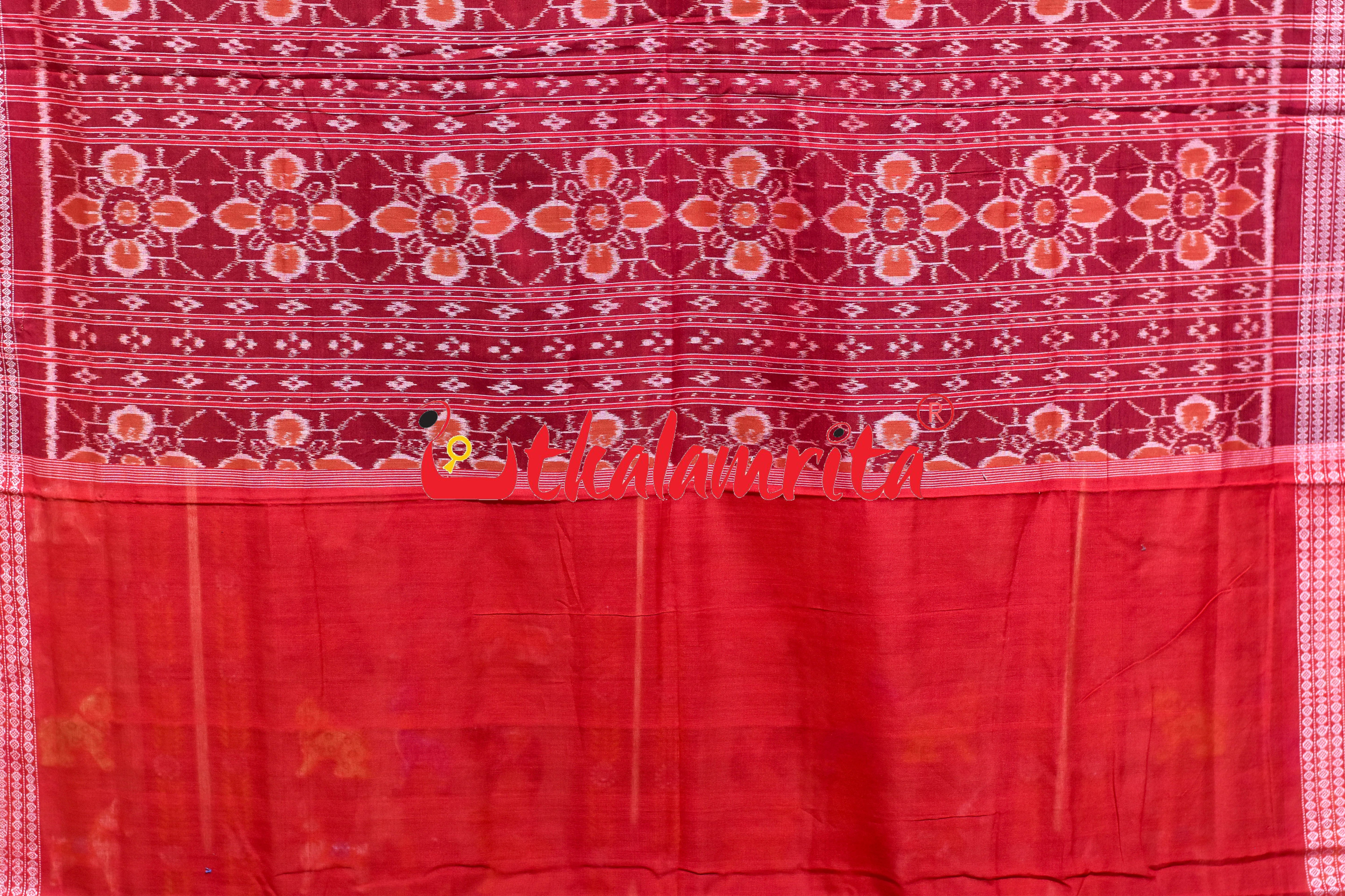 Green Gacha Mayura Border Sambalpuri Cotton Saree
