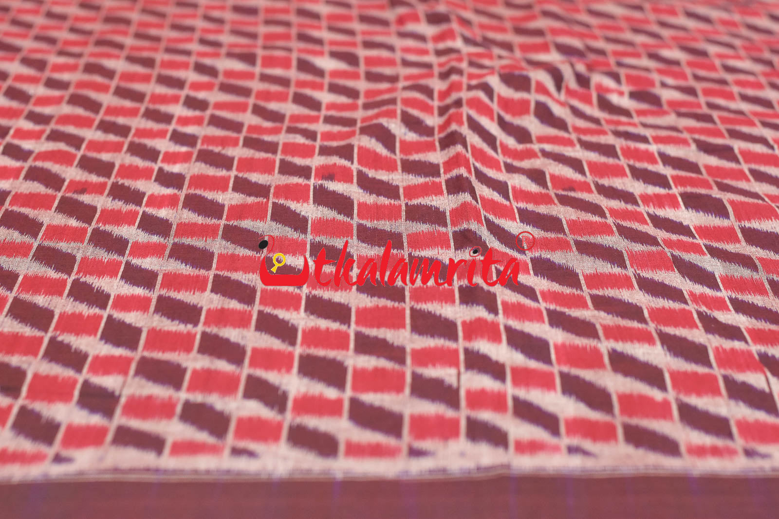 3D Coffee Maroon Sambalpuri Cotton (Fabric)