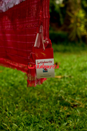 White Red Cotton Nabarangi Saree