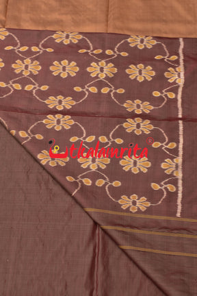 Natural Dye Plain Kumbha Khandua Silk Saree