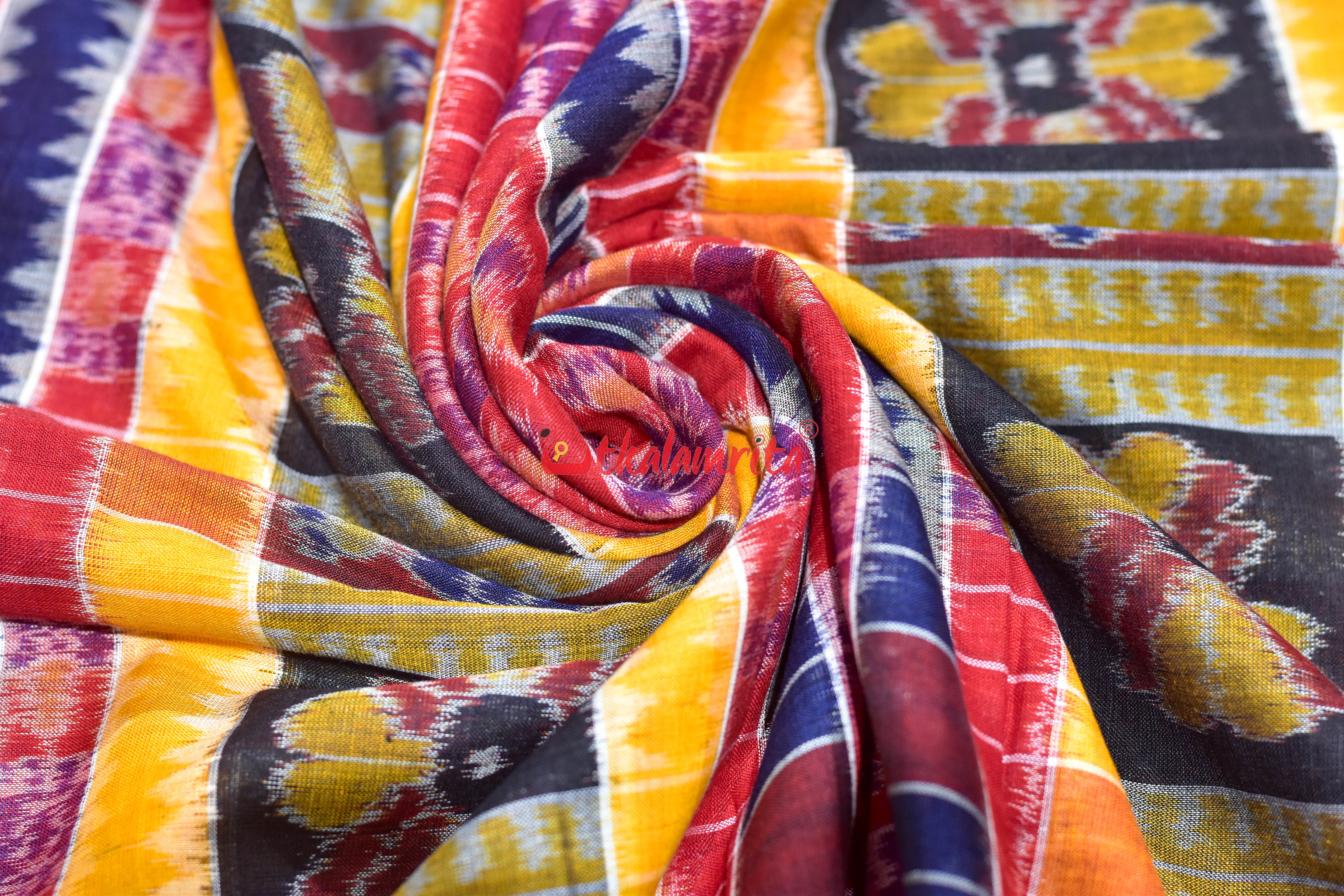Red Yellow Utkala Lakhmi Cotton (Fabric)