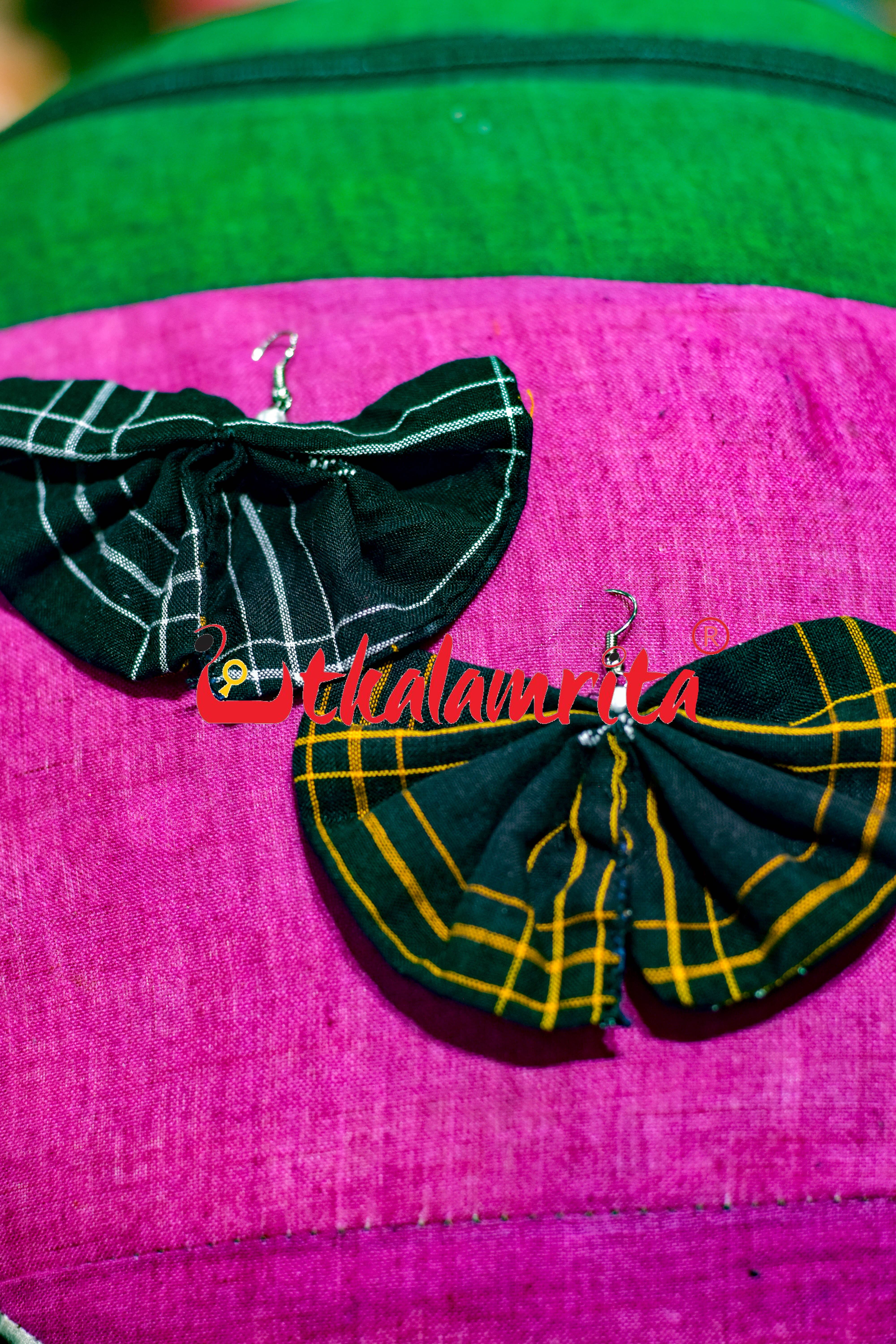 Black Golden Half Earrings