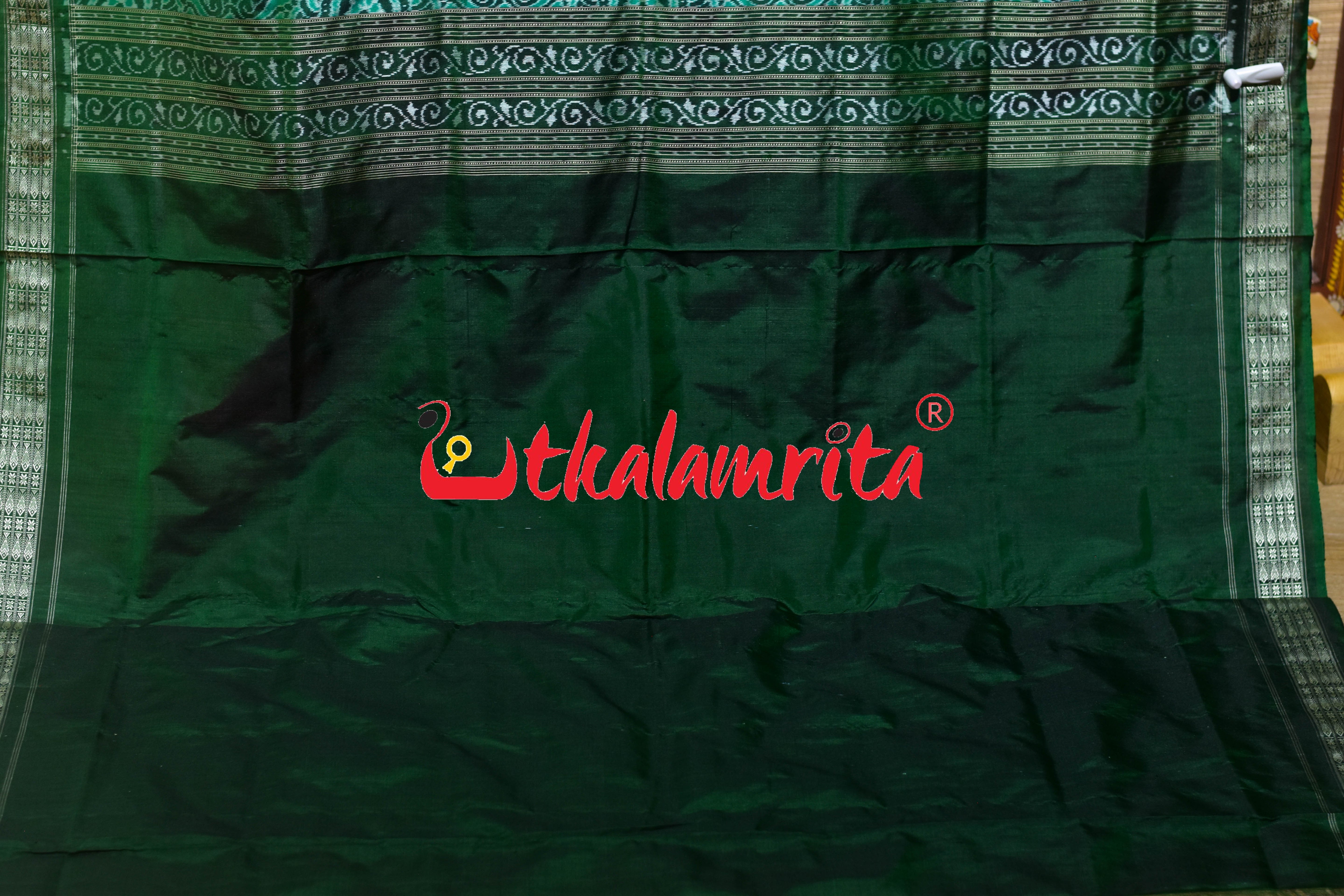 Pink Green Deer Sambalpuri Silk Saree