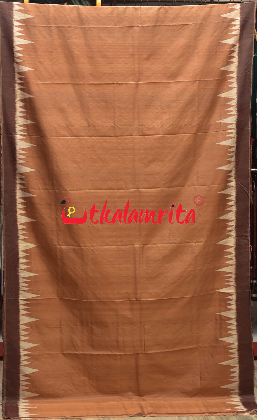 Natural Dye Plain Kumbha Khandua Silk Saree