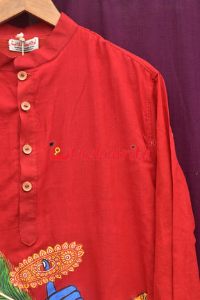 Krushna Representation Red (Mens Kurta)