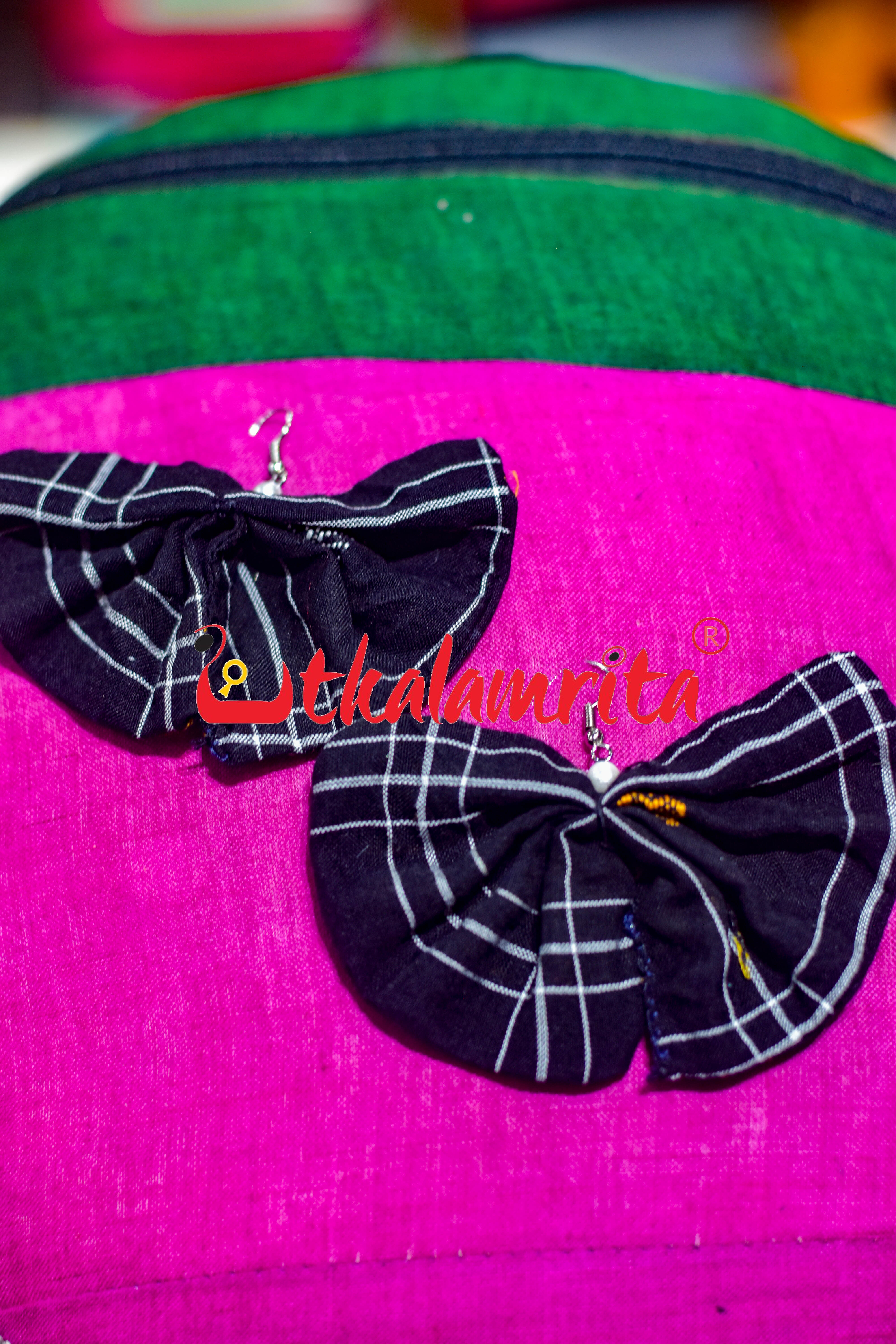Black Golden Half Earrings