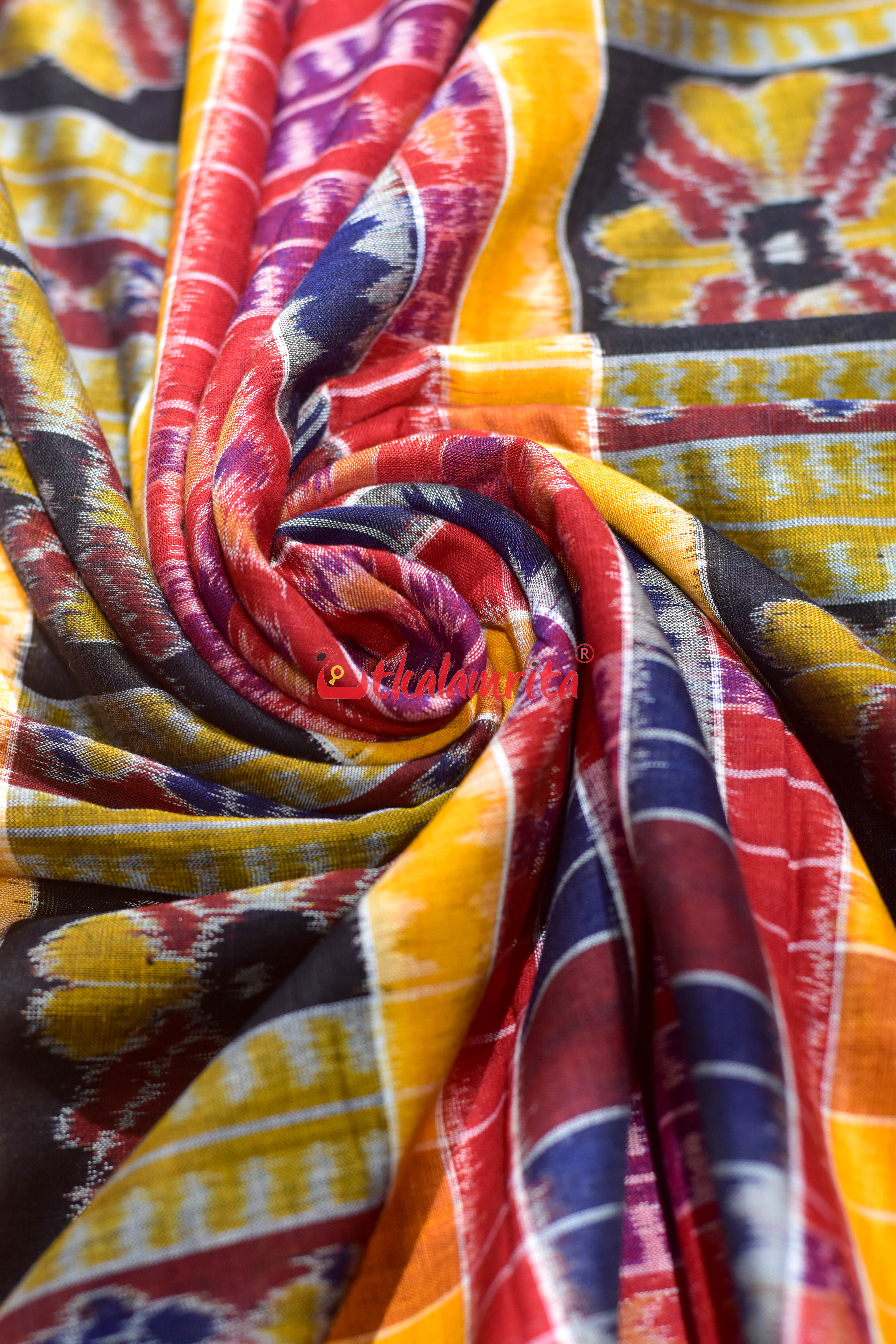 Red Yellow Utkala Lakhmi Cotton (Fabric)
