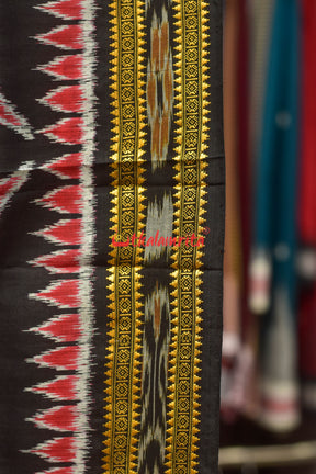 Dhadi Chita Maroon Khandua Silk Saree