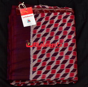 3D Coffee Maroon Sambalpuri Cotton (Fabric)