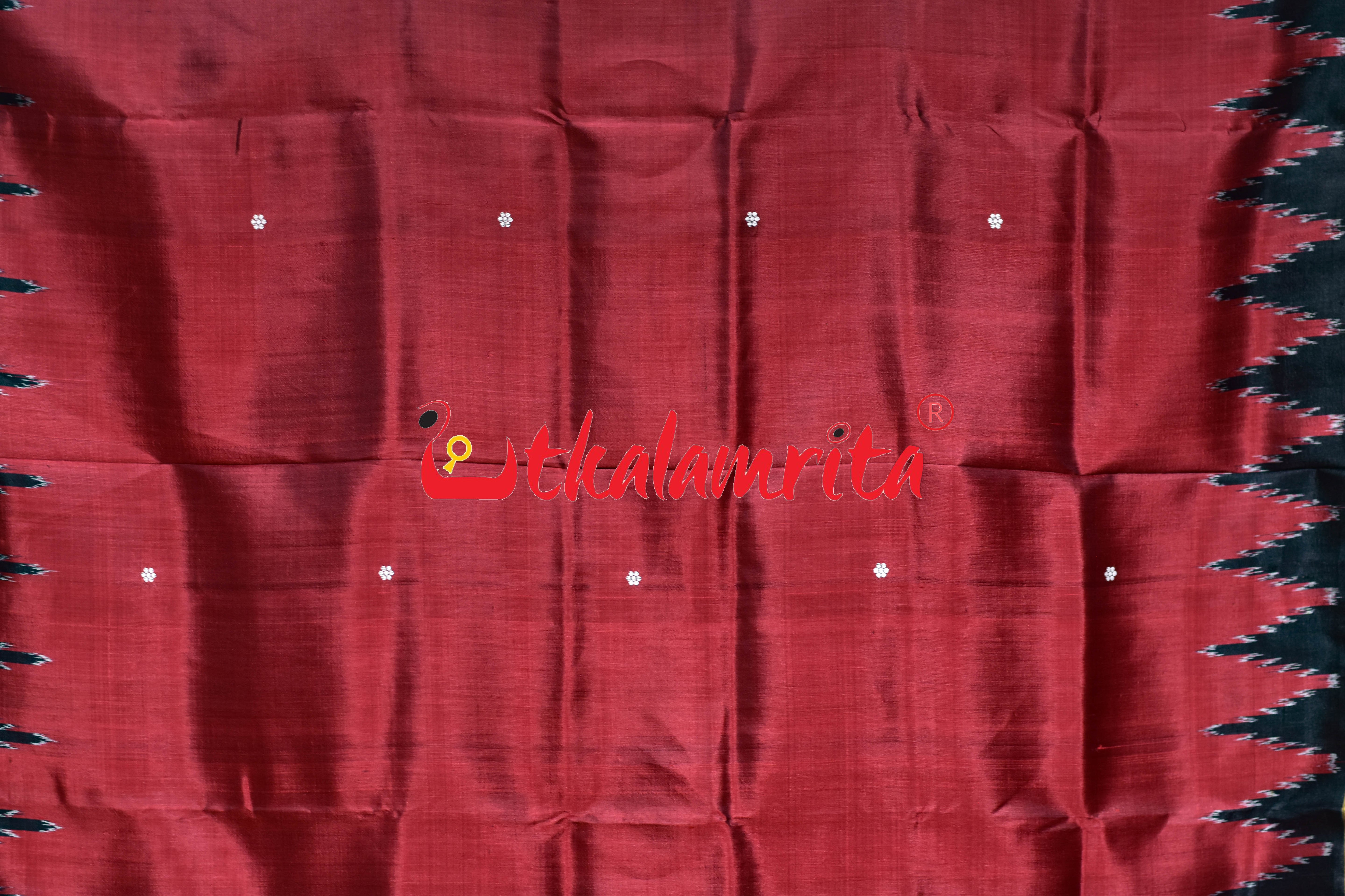 Red Dongria Border Animal Anchal Khandua Silk Saree