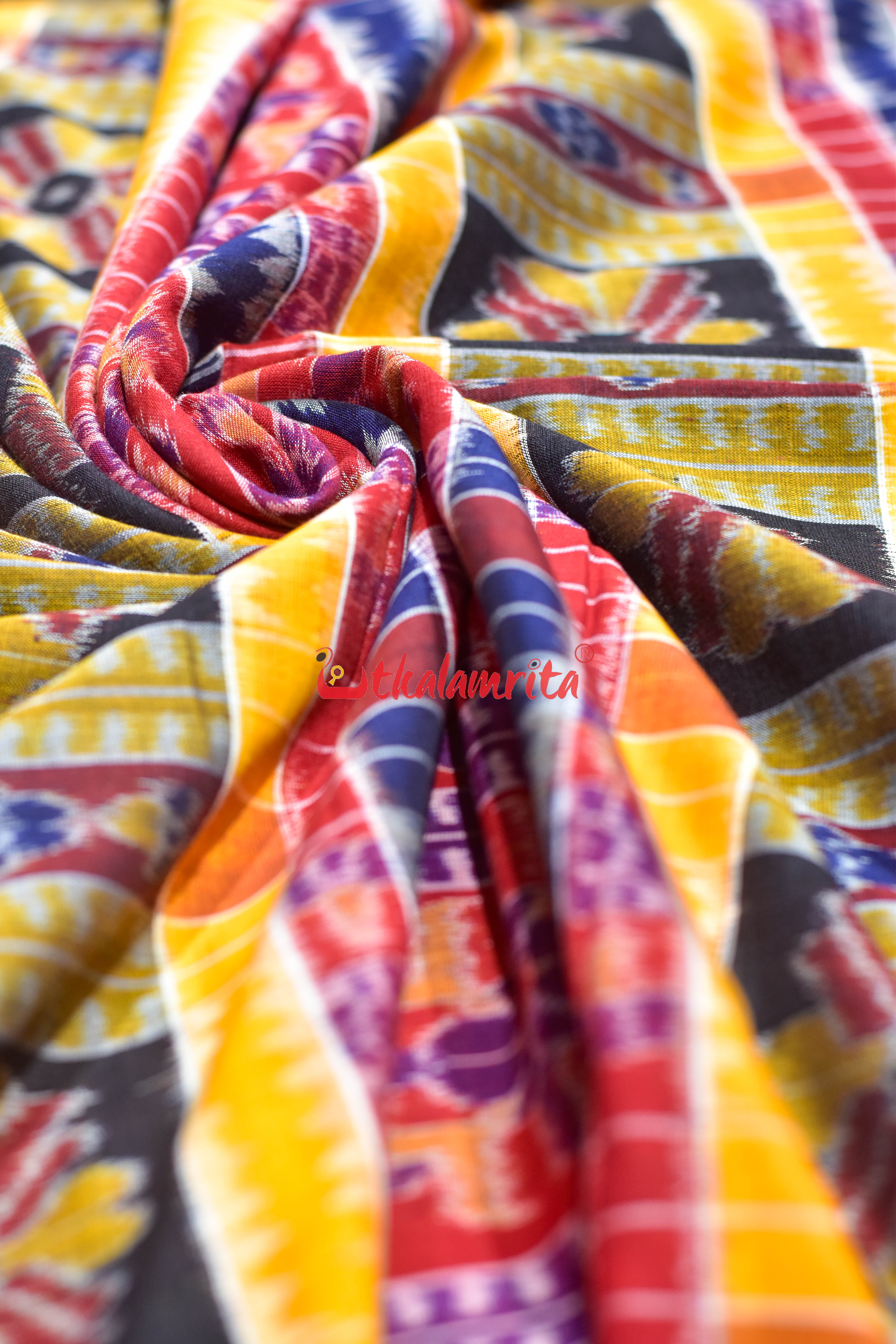 Red Yellow Utkala Lakhmi Cotton (Fabric)
