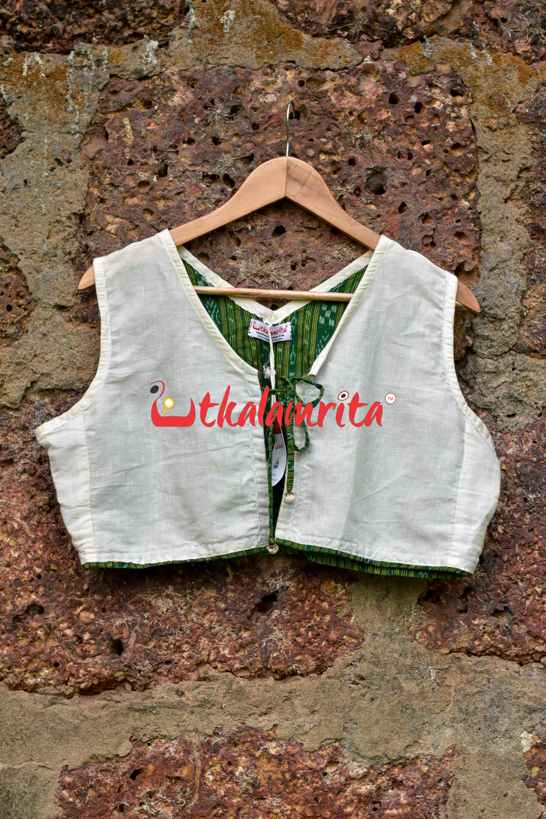 Green Ikat & White (Ladies Shrug )