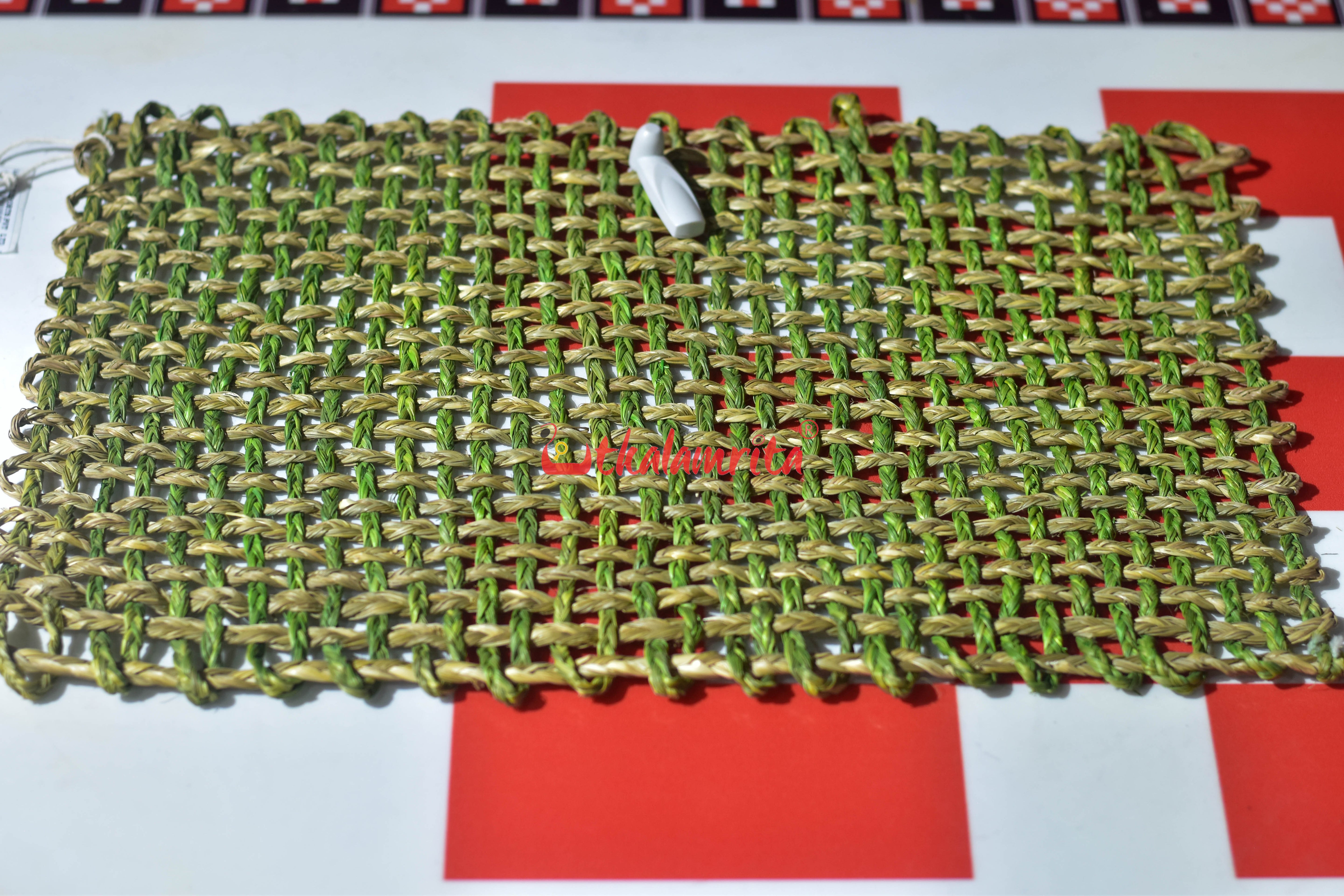 Sabai Grass Jali Mat Single Layer (Green & Natural)