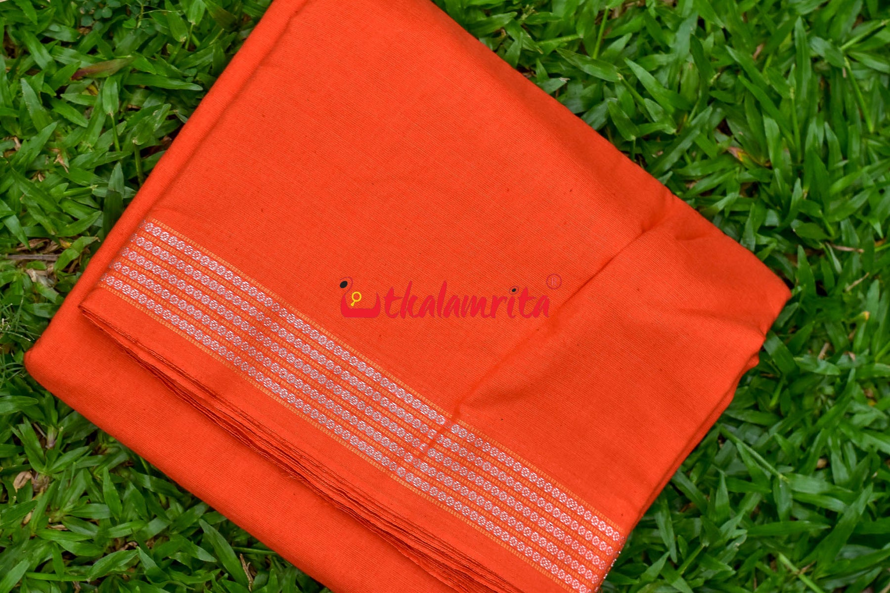 Orange Small Rudraksha Border (Fabric)