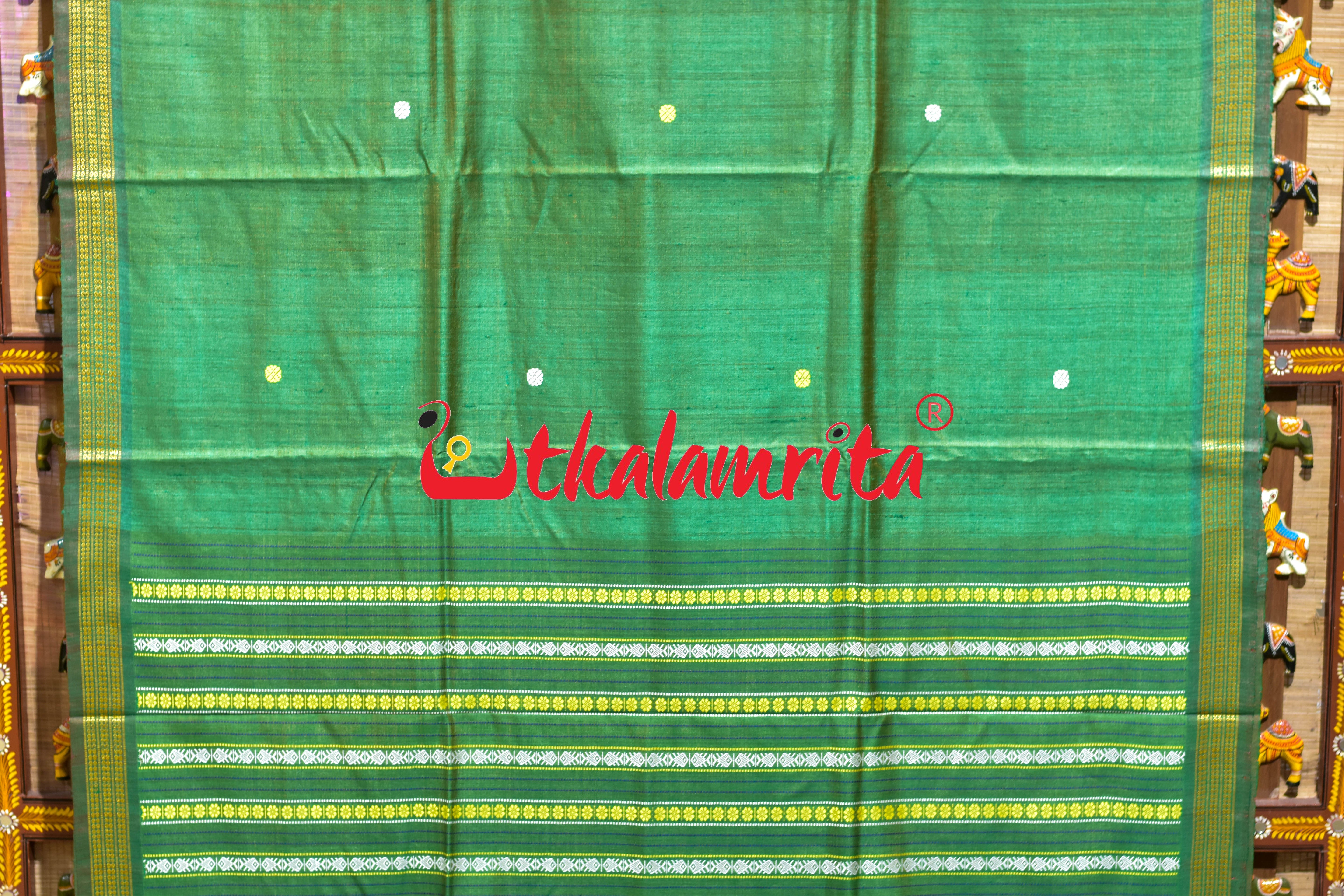 Fern Green Fish Anchal Gopalpur Tussar Saree