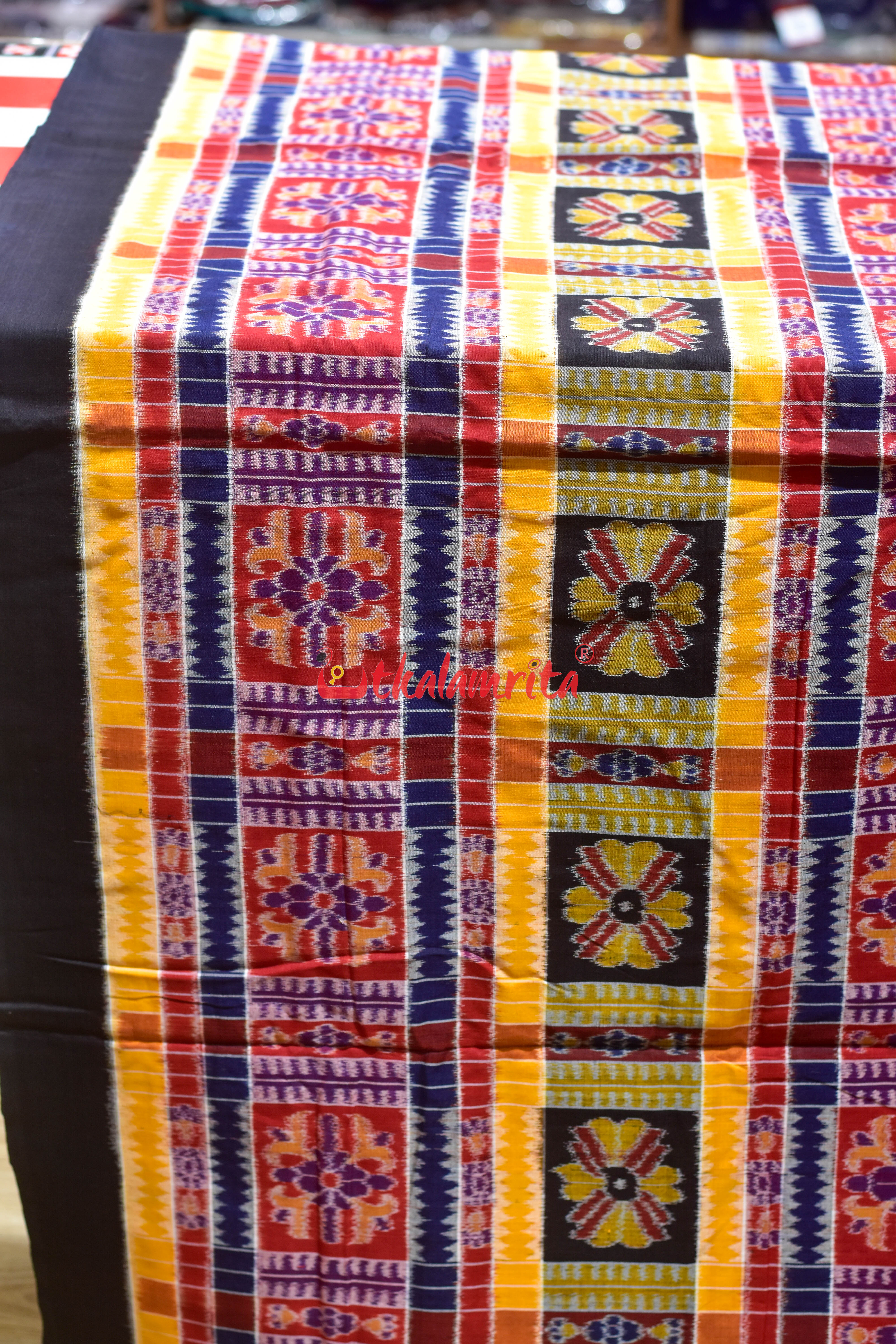Red Yellow Utkala Lakhmi Cotton (Fabric)