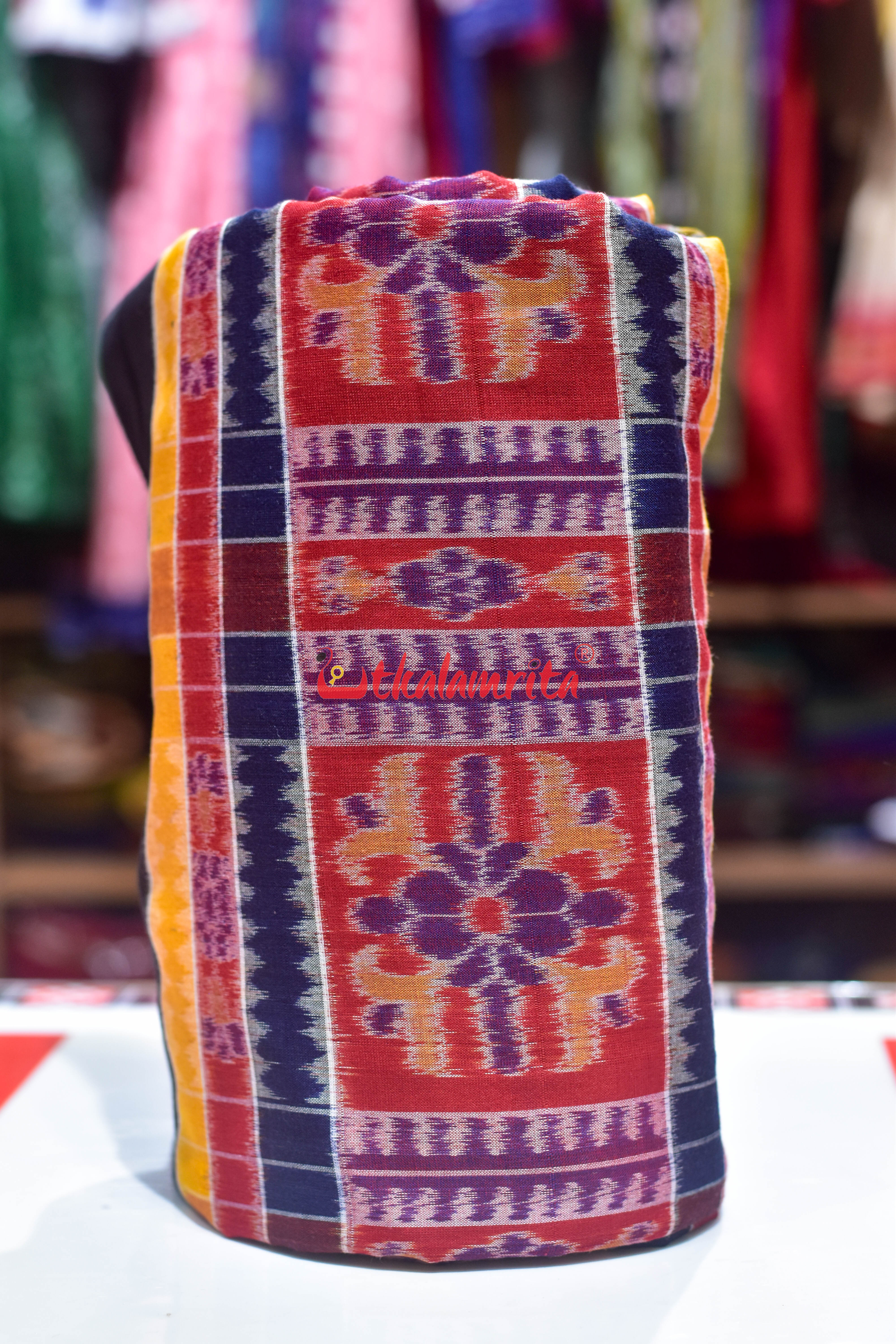 Red Yellow Utkala Lakhmi Cotton (Fabric)