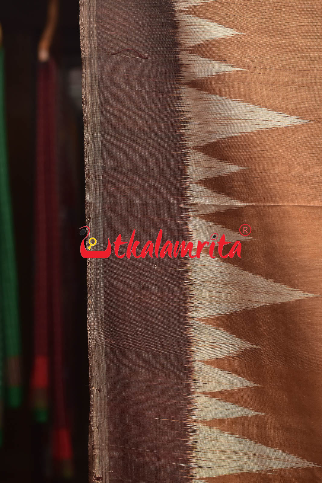 Natural Dye Plain Kumbha Khandua Silk Saree