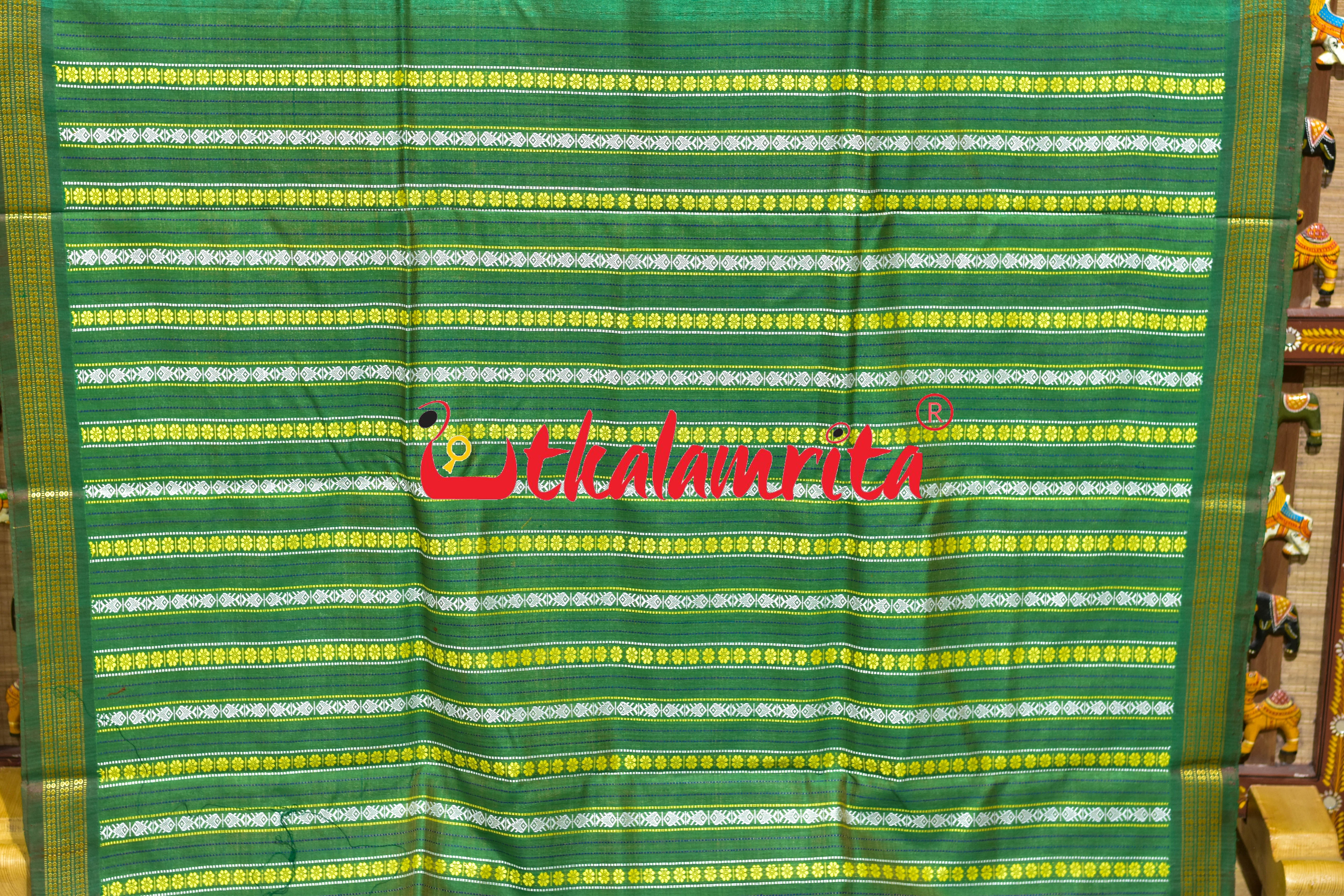 Fern Green Fish Anchal Gopalpur Tussar Saree