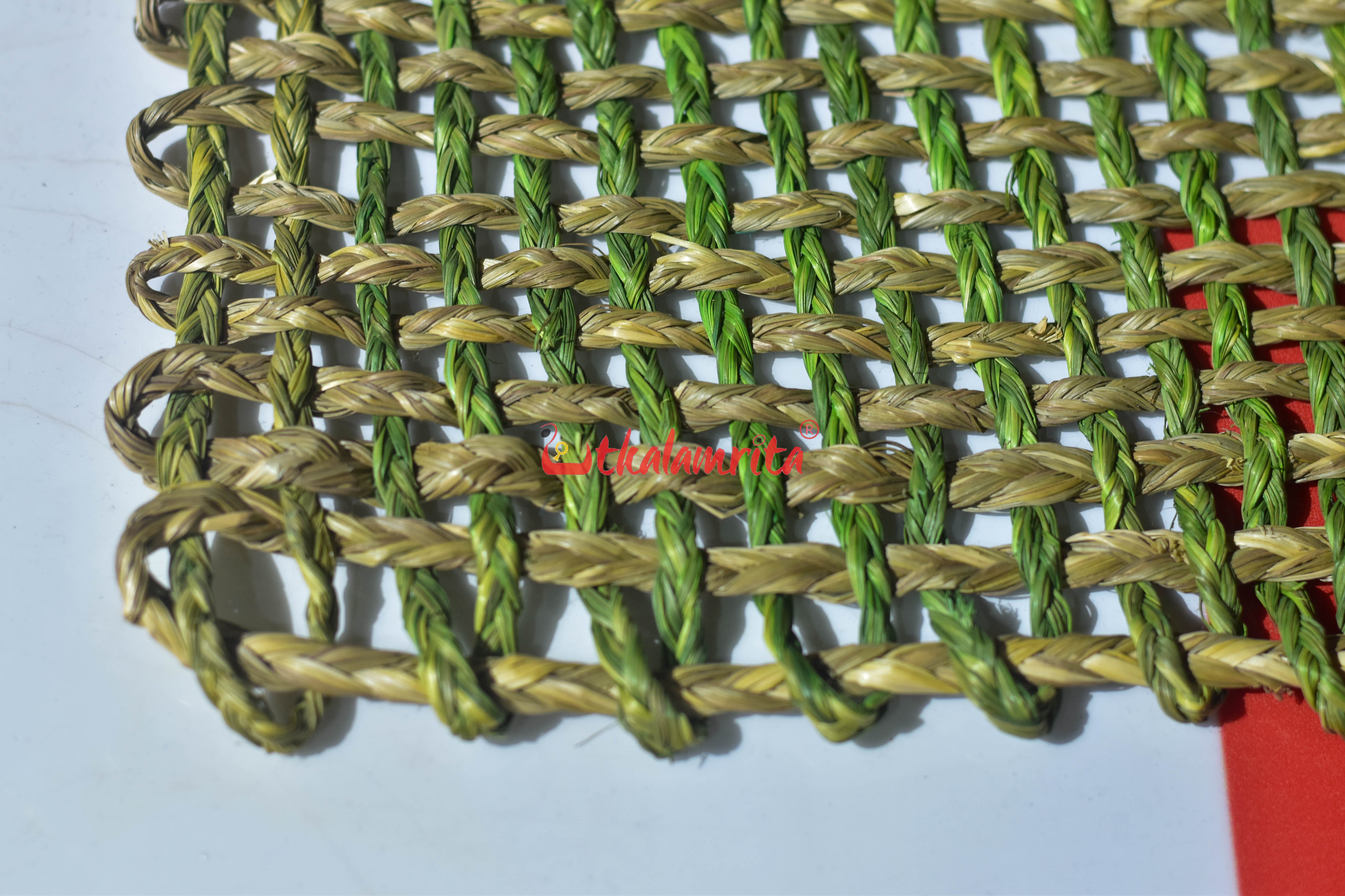 Sabai Grass Jali Mat Single Layer (Green & Natural)