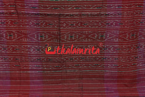 Green and Red Bandha Khandua Cotton Saree