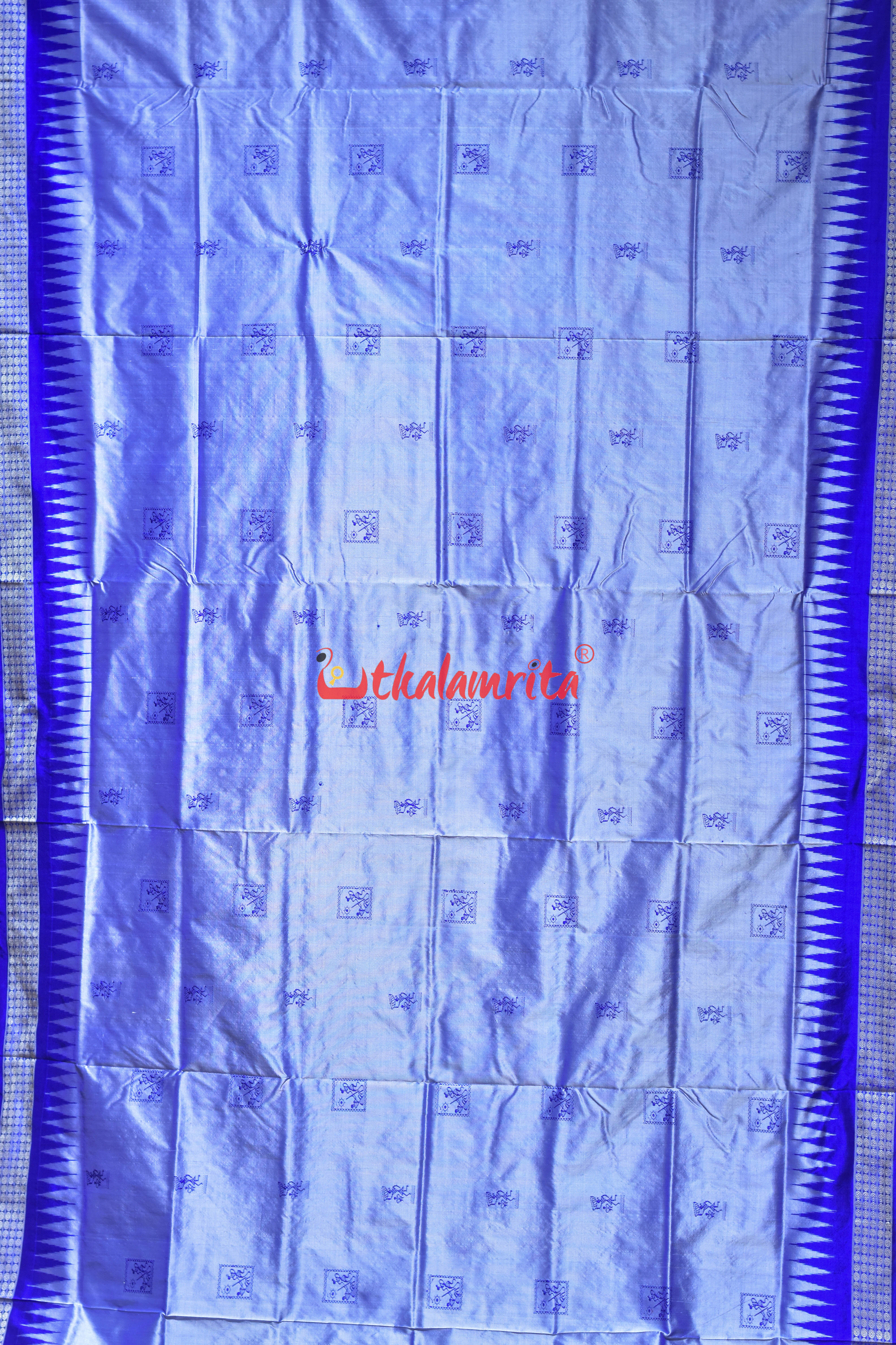 Blue Tribals Body Bomkai Silk Saree