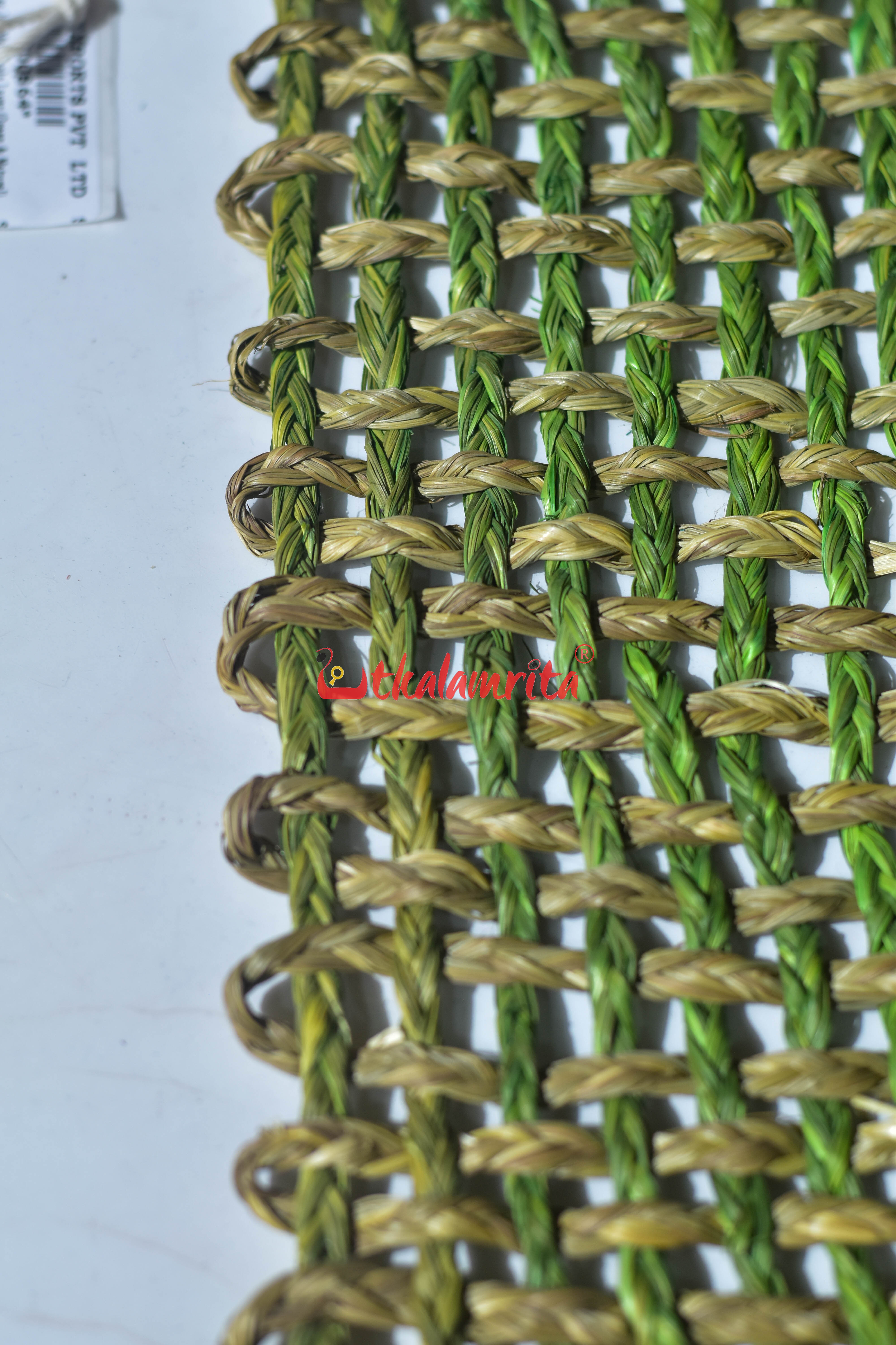 Sabai Grass Jali Mat Single Layer (Green & Natural)