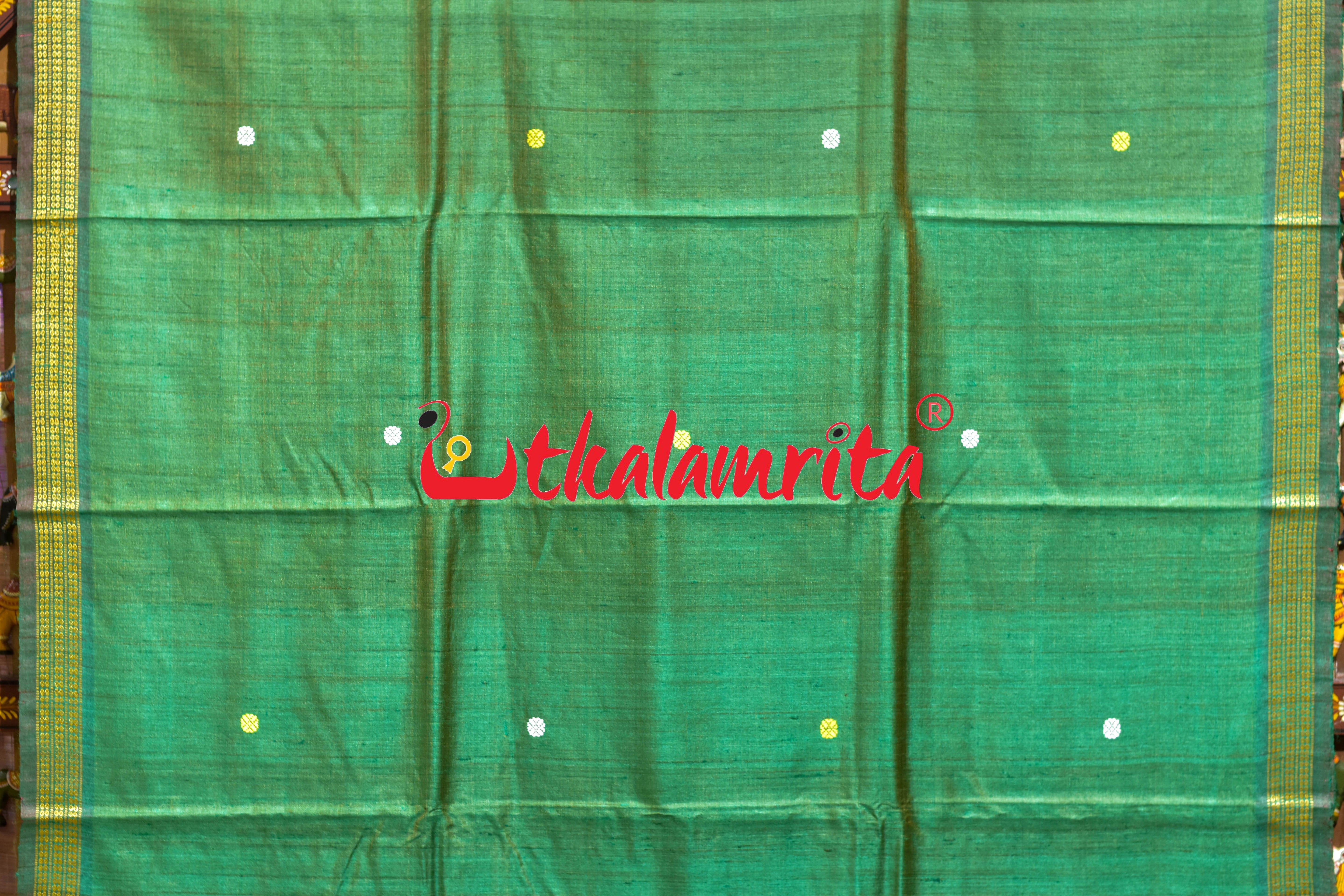 Fern Green Fish Anchal Gopalpur Tussar Saree