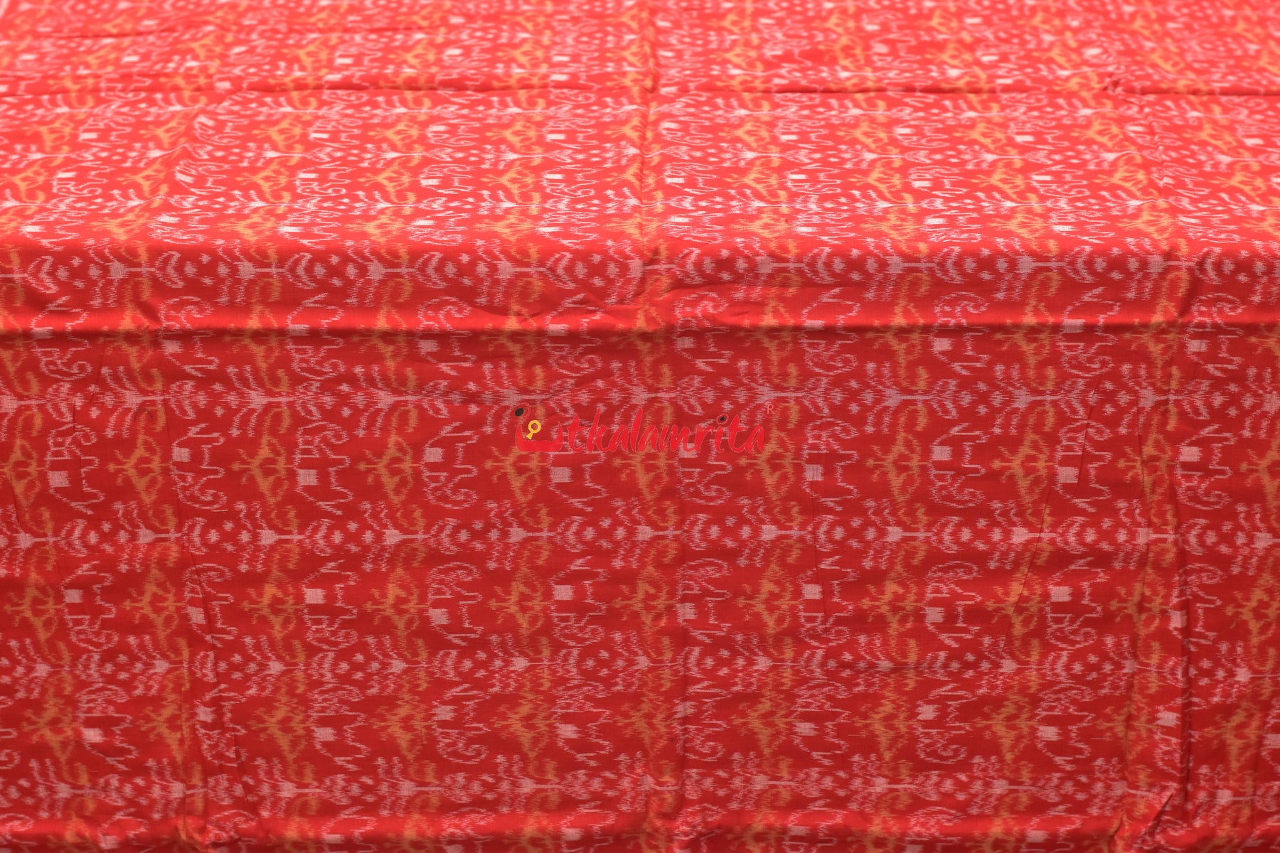 Red Hathi Bandha Sambalpuri Cotton (fabric)