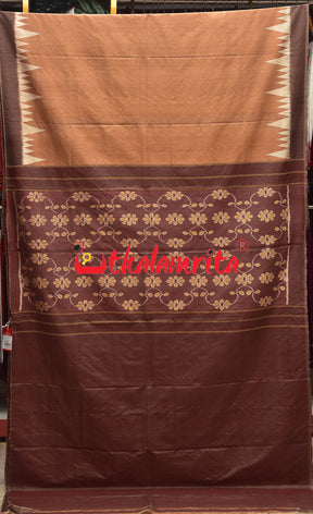 Natural Dye Plain Kumbha Khandua Silk Saree