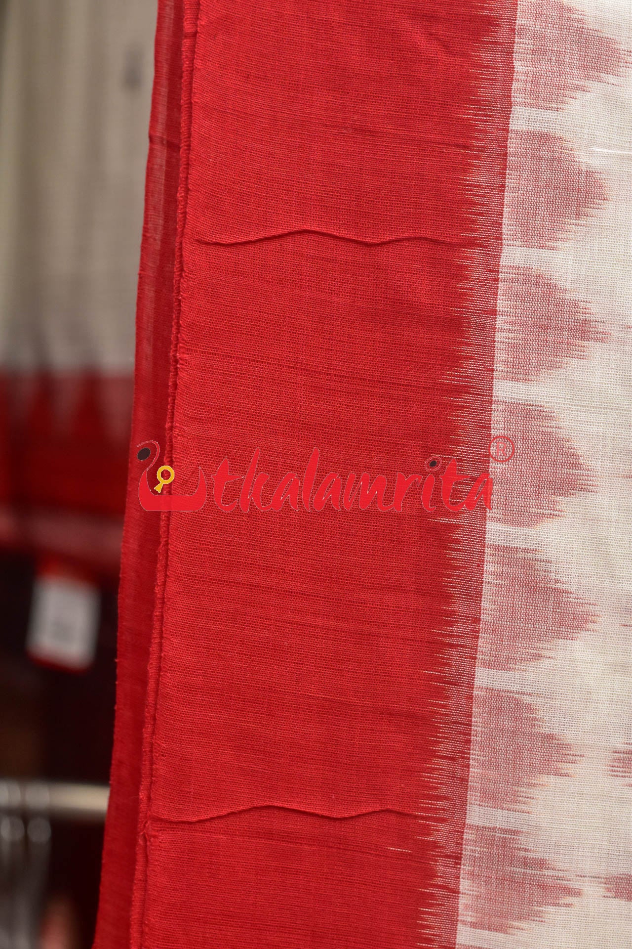 Green and Red Bandha Khandua Cotton Saree