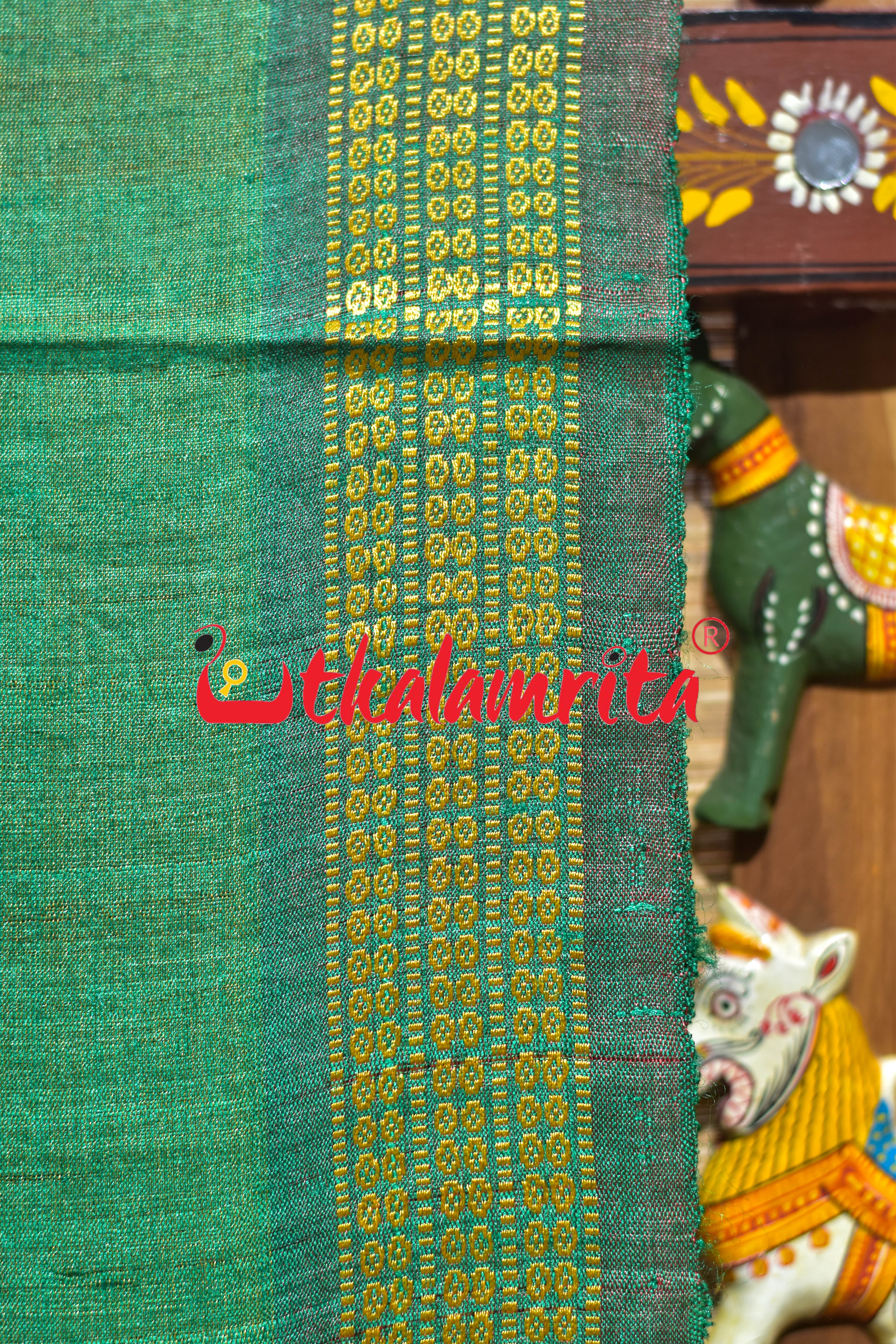 Fern Green Fish Anchal Gopalpur Tussar Saree