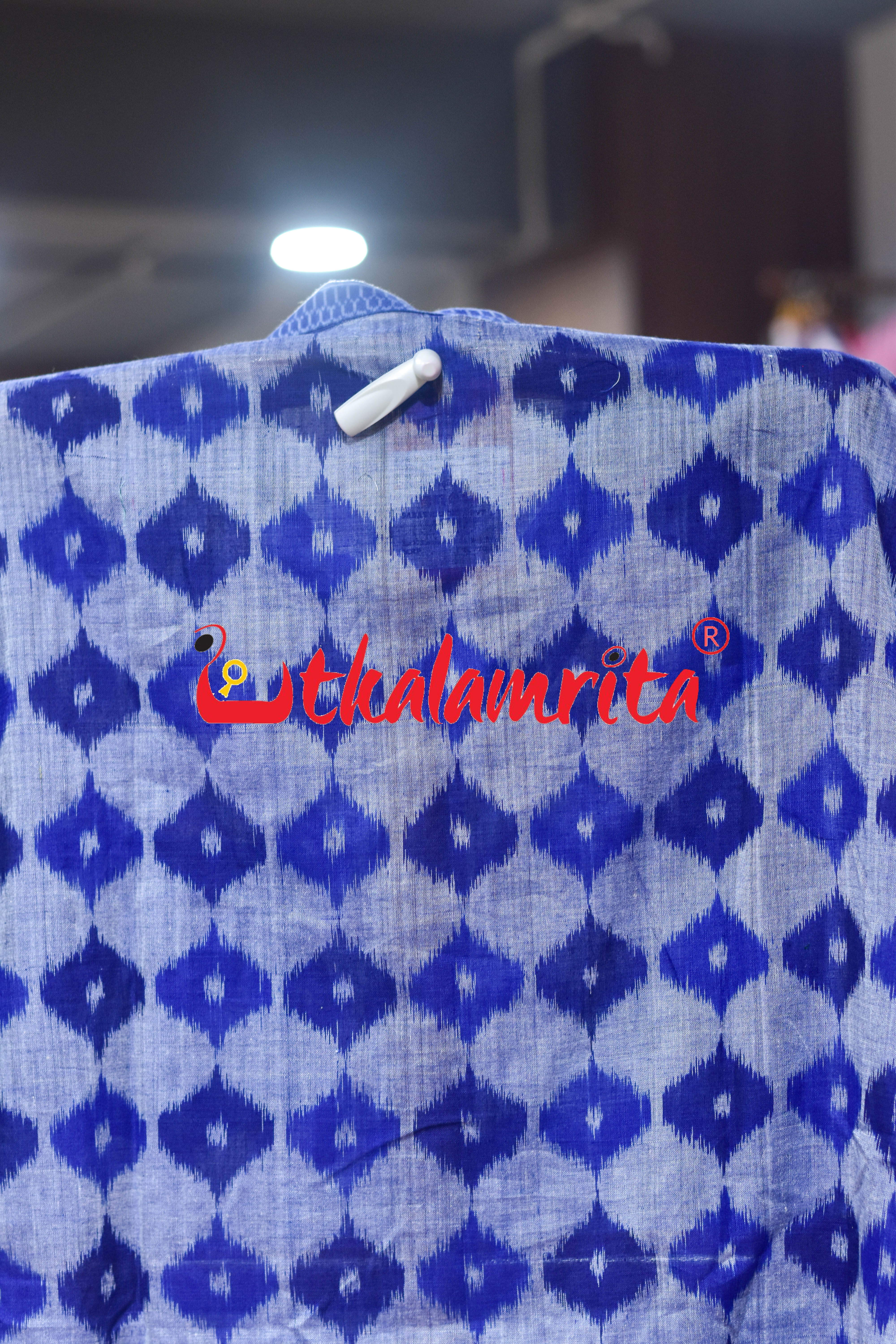 Blue 3D Illusions Odia Letters (Men's Half kurta)